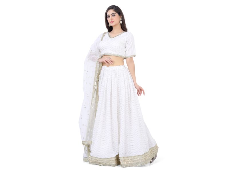 Off White Embroidered Lehenga Choli