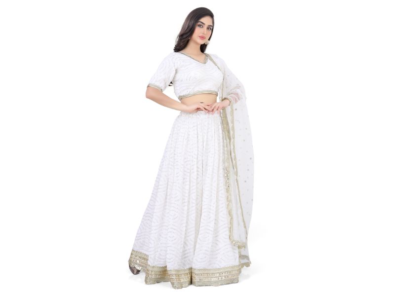 Off White Embroidered Lehenga Choli