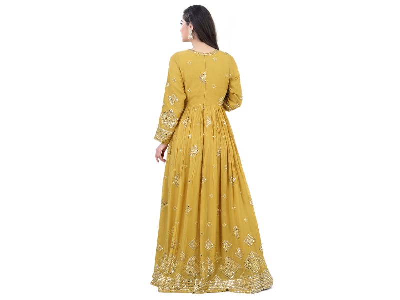 Mustard Yellow Anarkali Dress