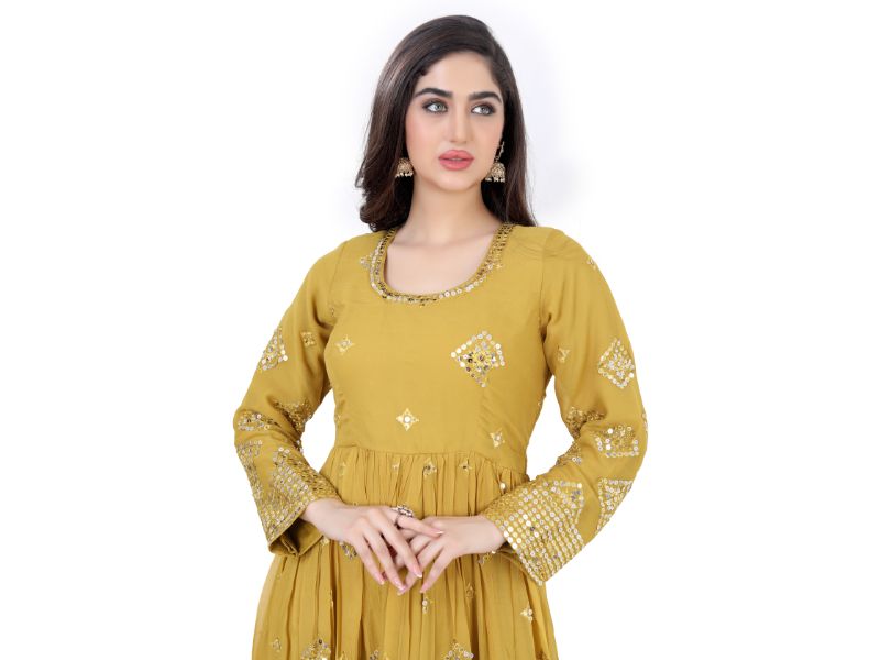 Mustard Yellow Anarkali Dress