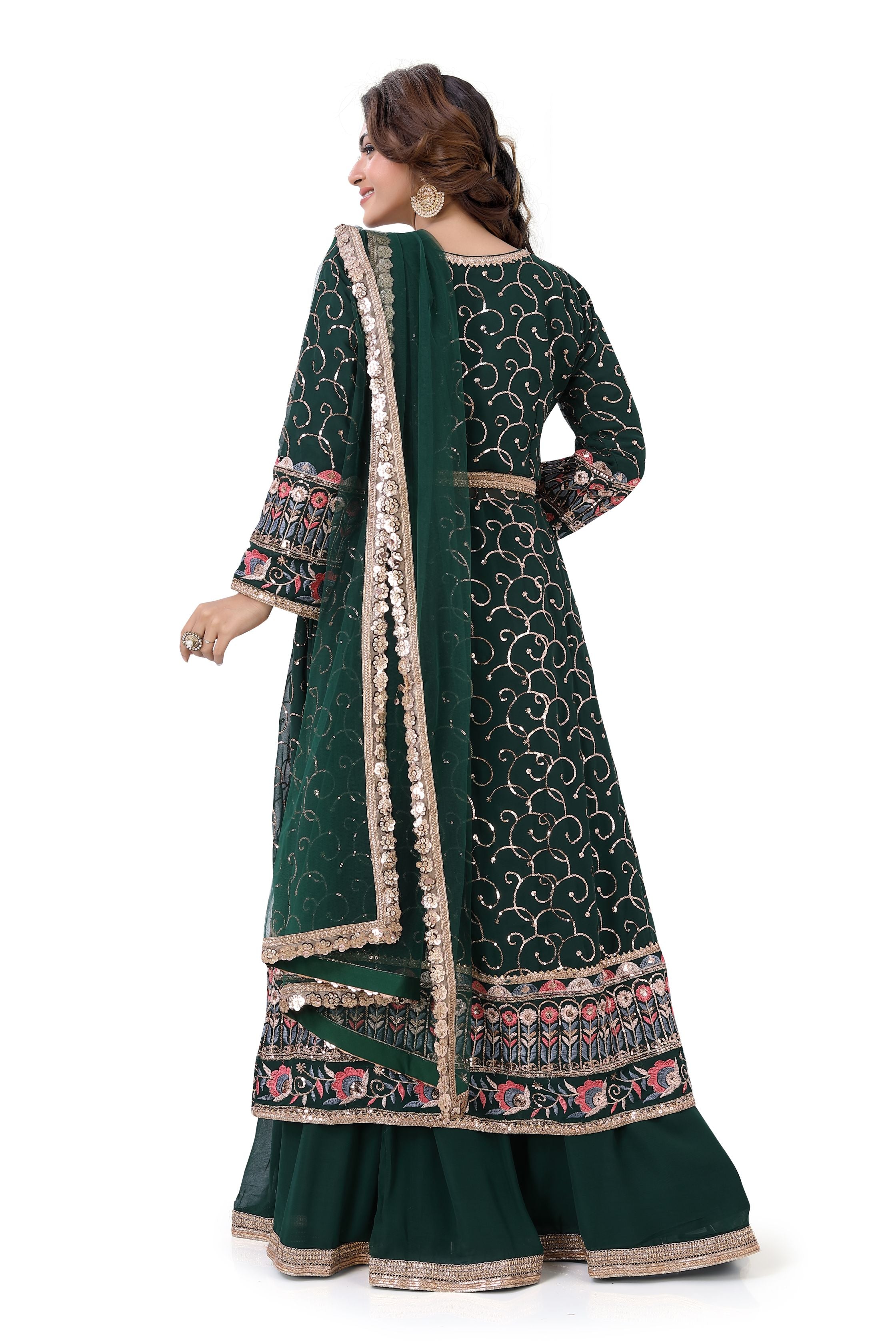 Green Designer Indo Western Dress