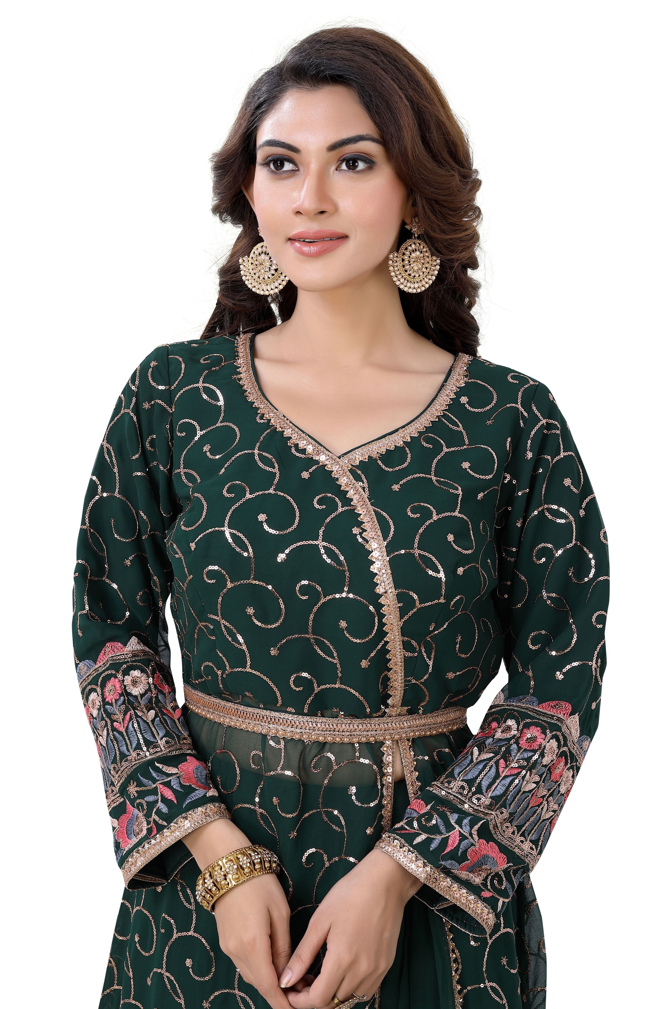 Green Designer Indo Western Dress