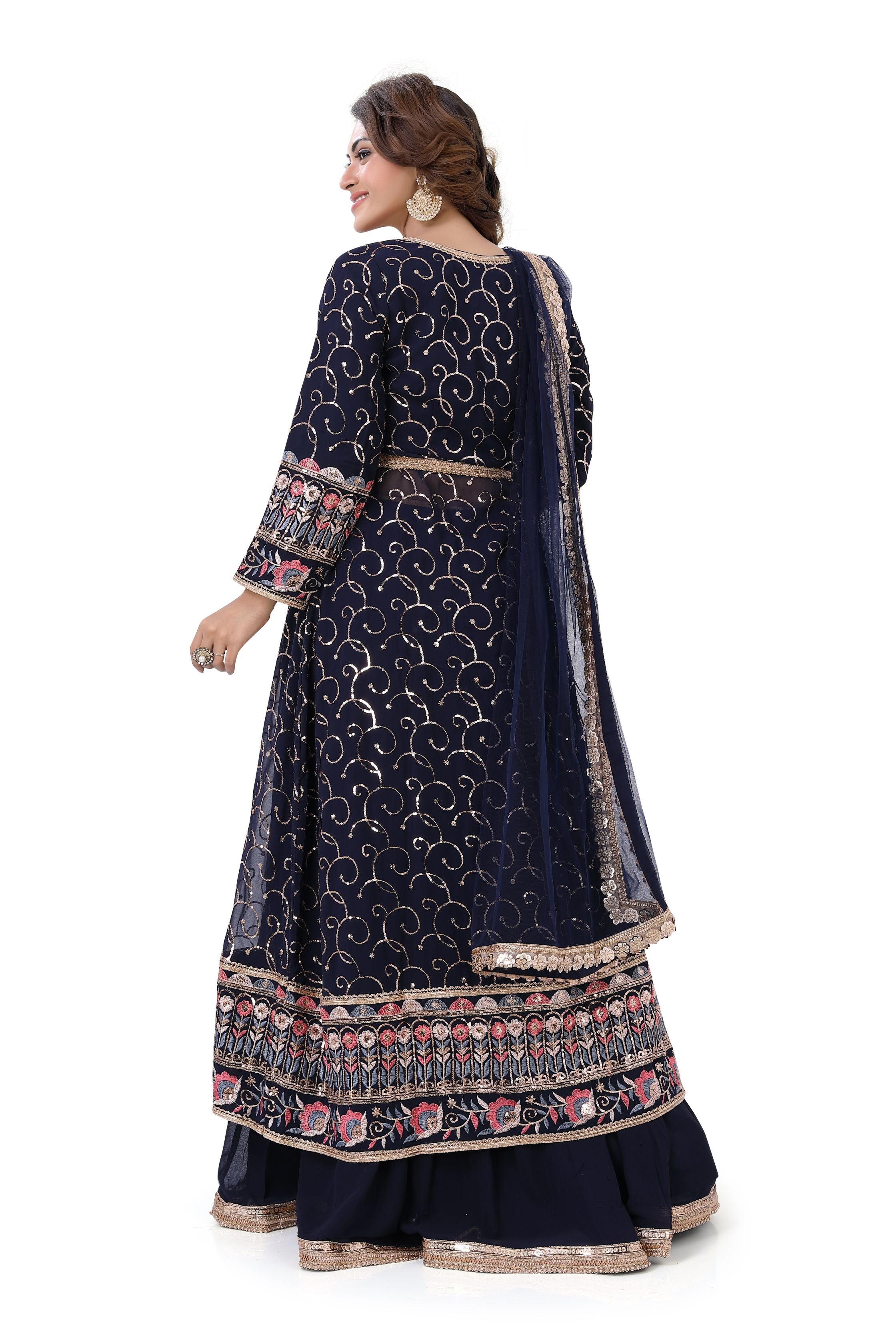 Blue Designer Indo Western Dress