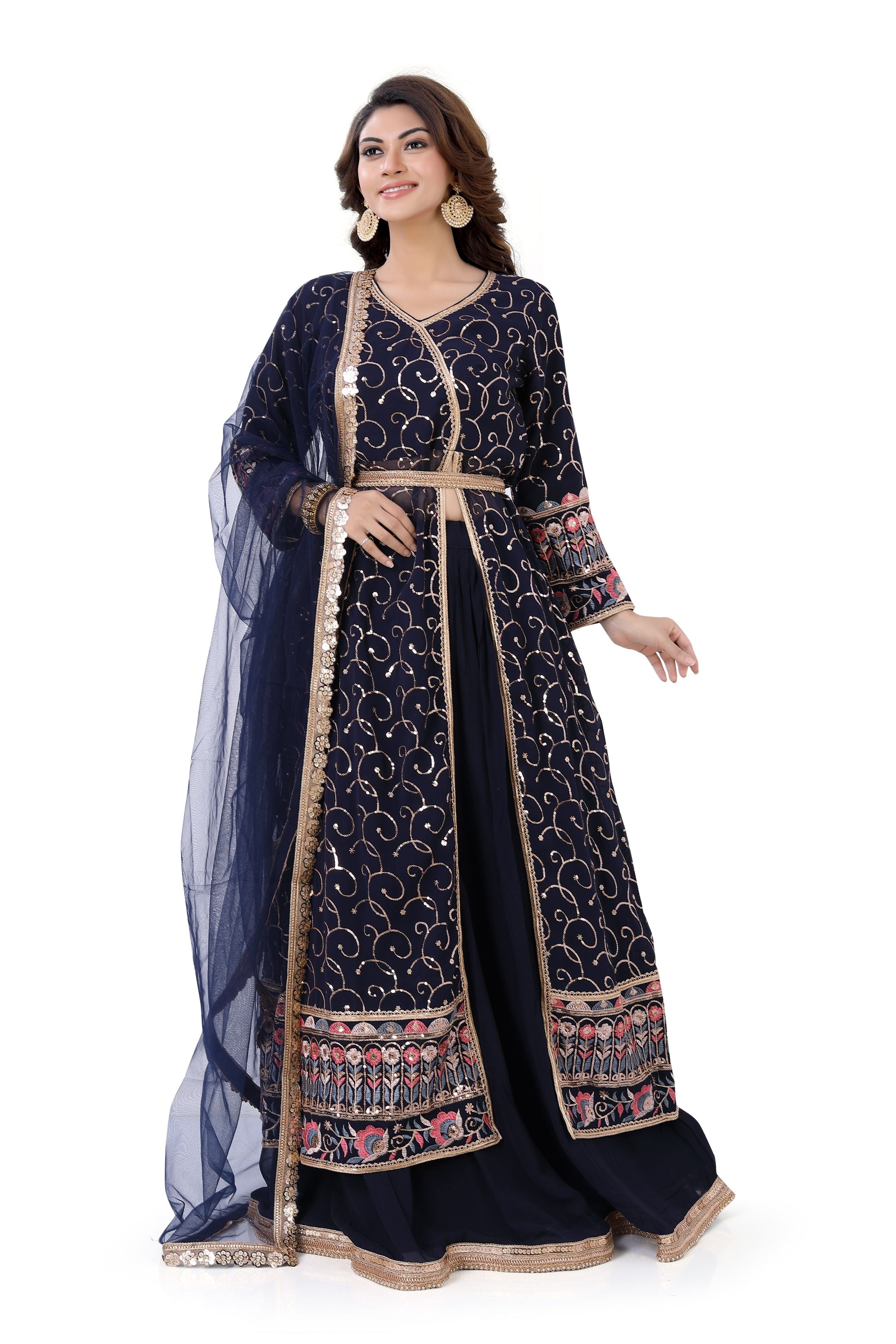 Blue Designer Indo Western Dress