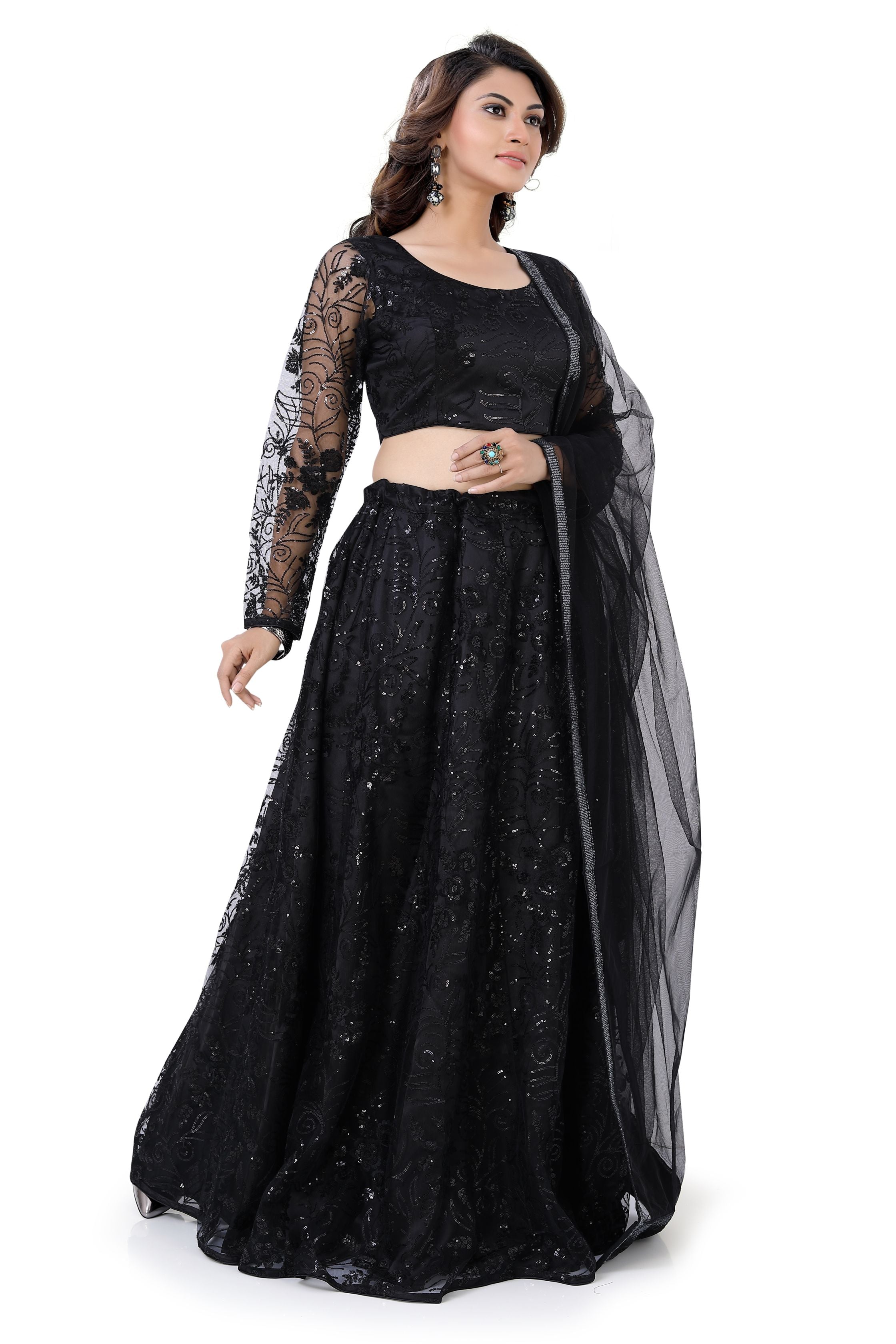 Black Net  Lehenga Choli