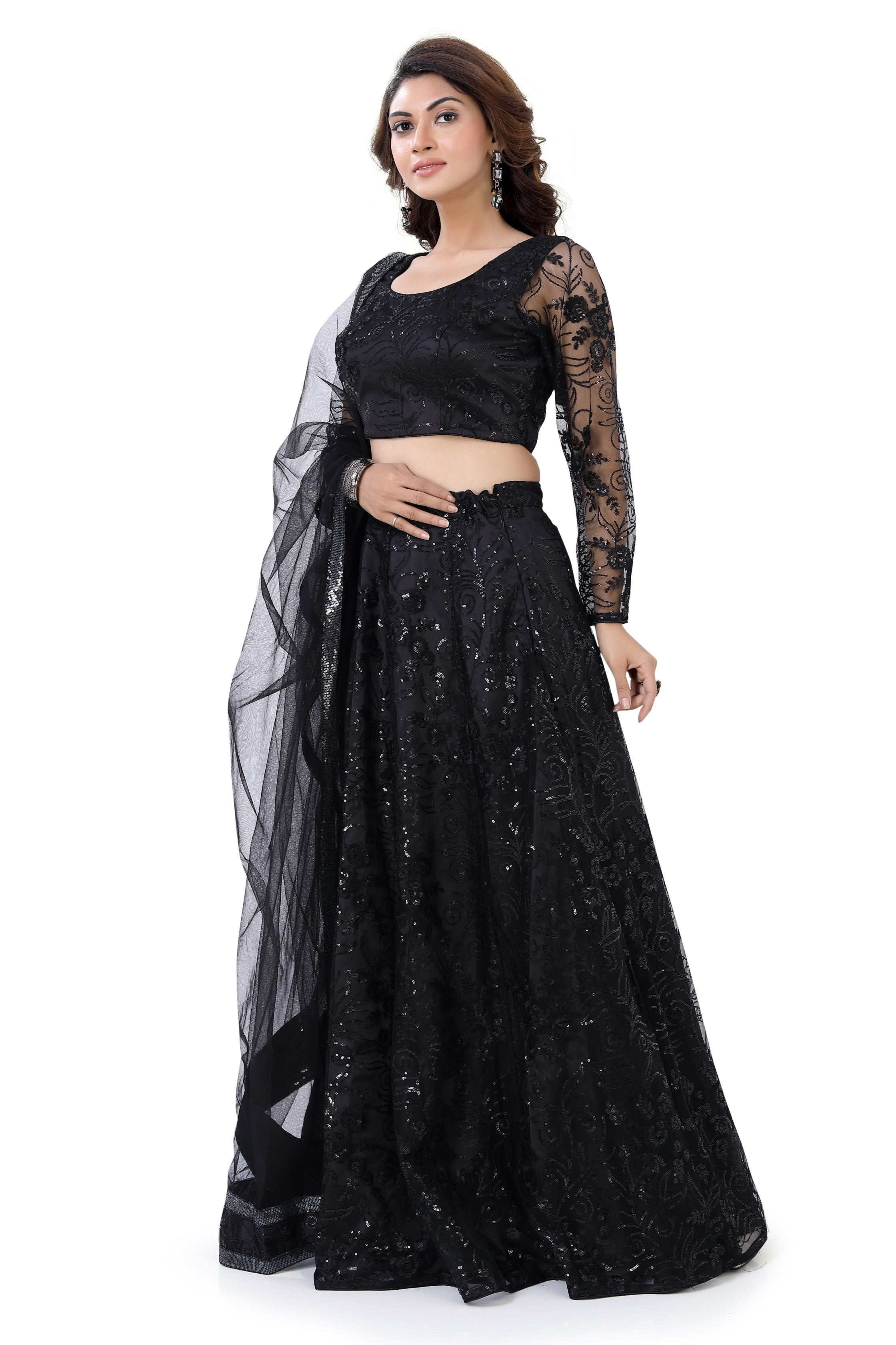 Black Net  Lehenga Choli