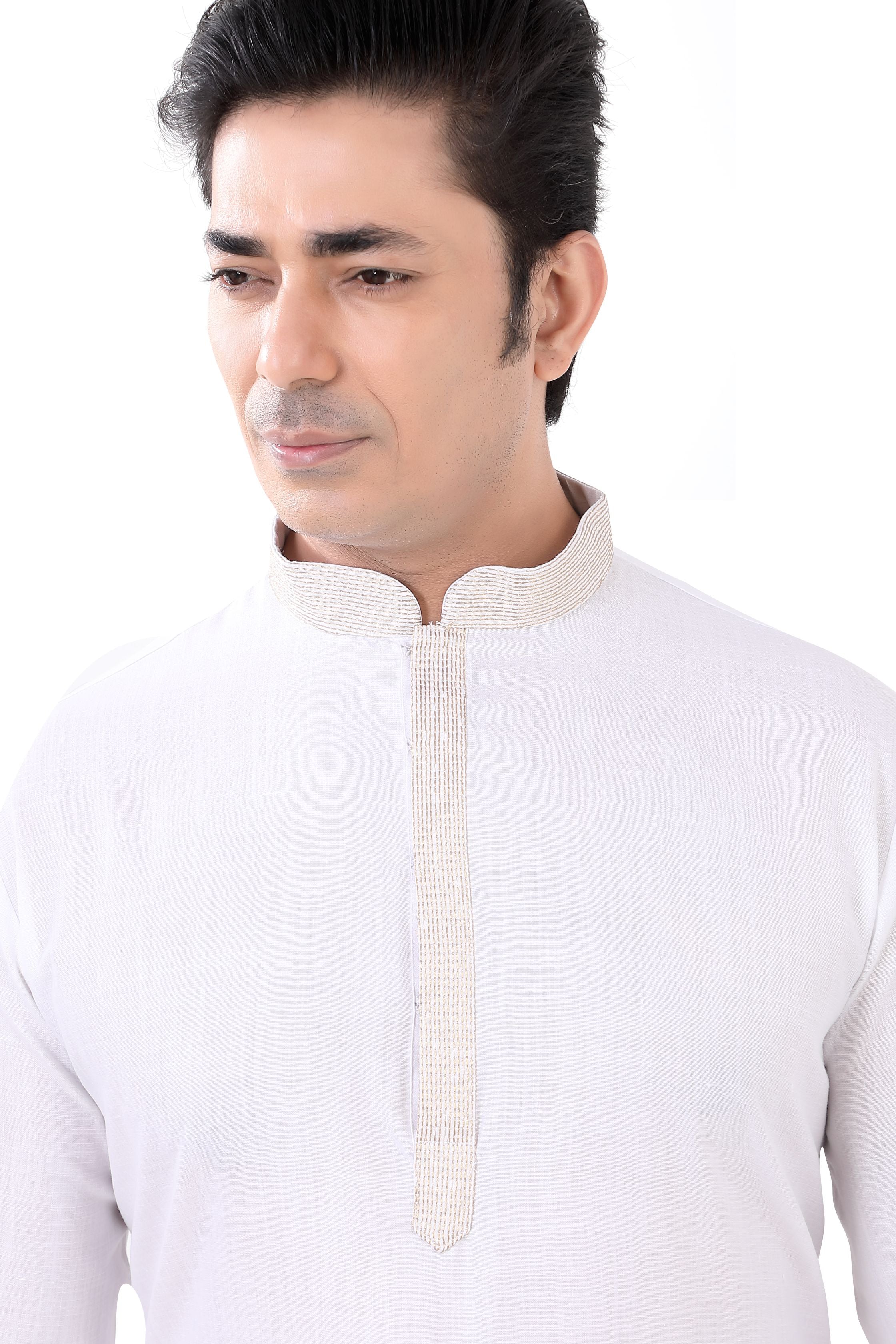 Cotton Anchor embroidery Kurta Pajama in White Colour - Premium kurta pajama from Dapper Ethnic - Just $59! Shop now at Dulhan Exclusives