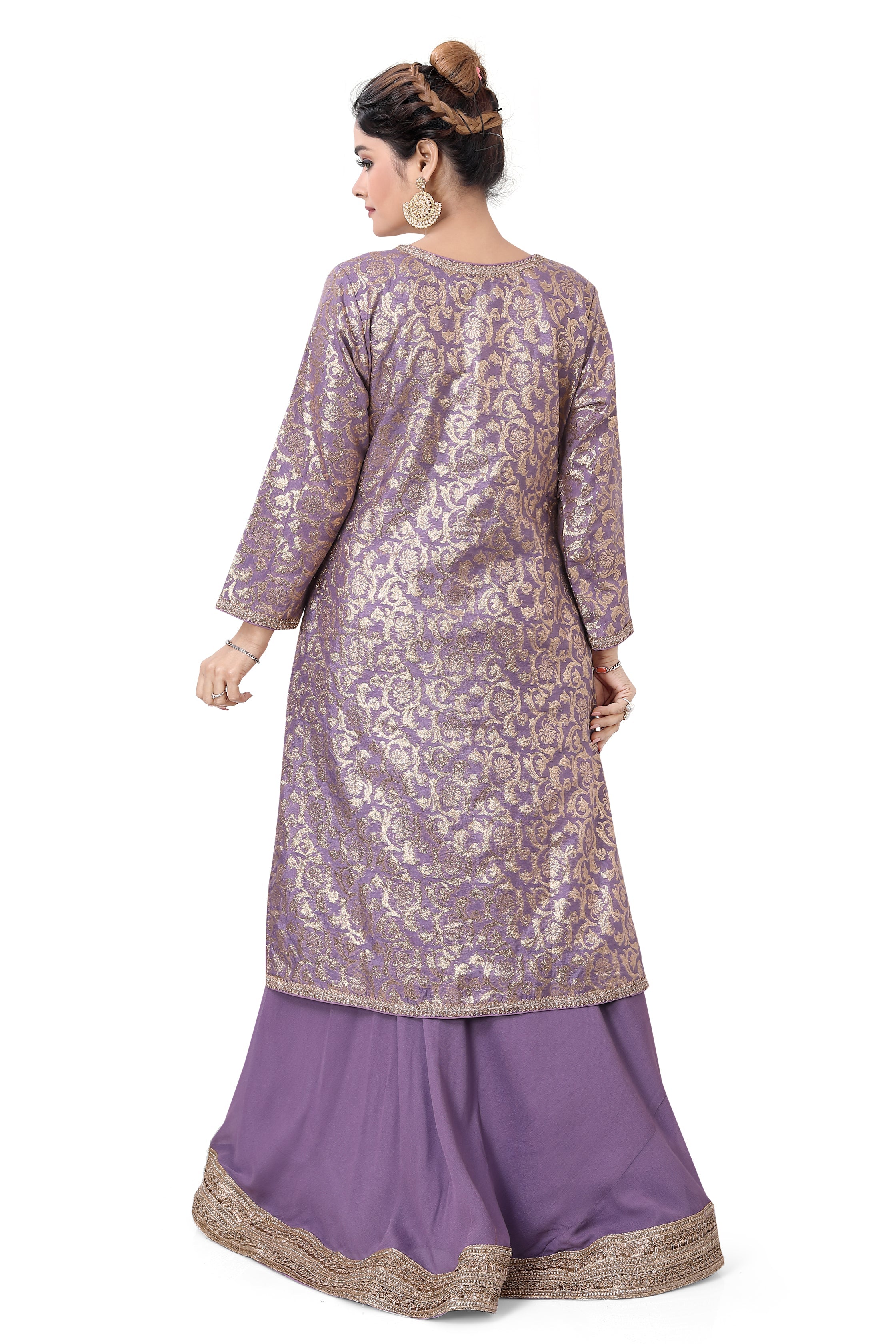 Designer Indo Western Suit Lilac - Premium Partywear Lehenga from Dulhan Exclusives - Just $295! Shop now at Dulhan Exclusives