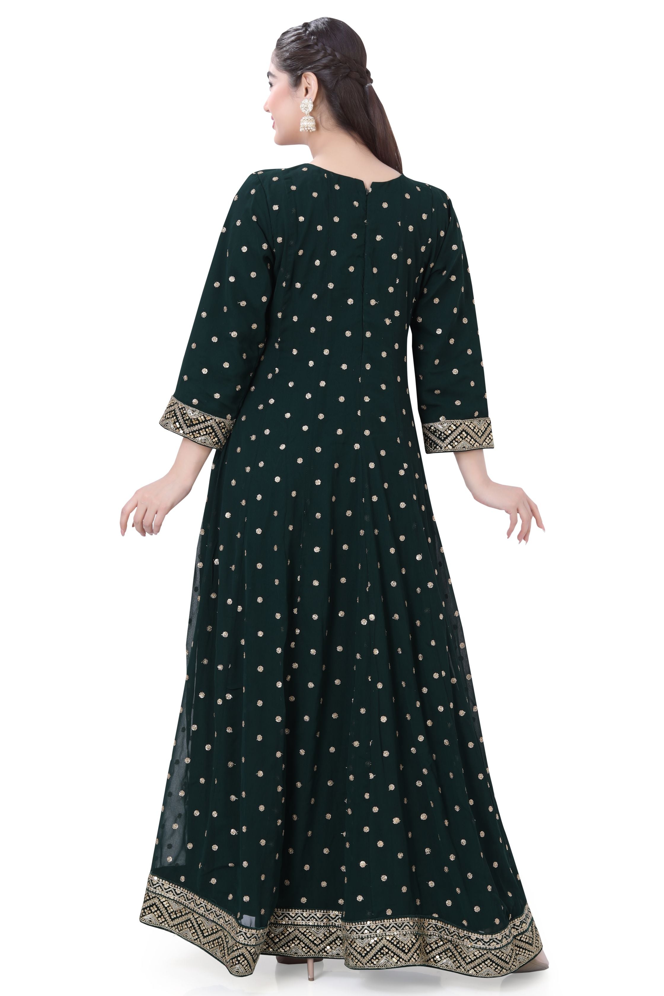 Green Goergette Anarkali Dress