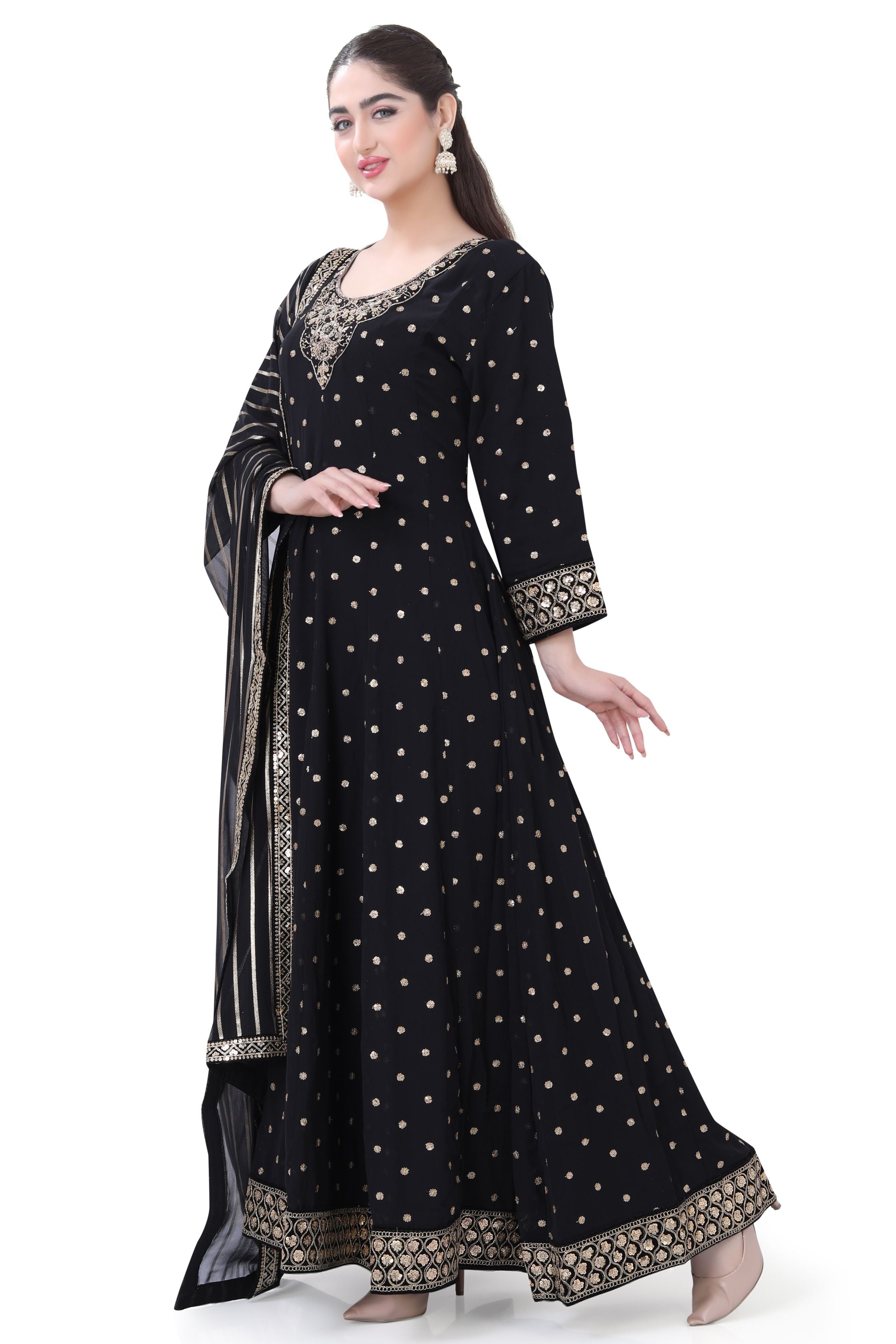 Black Georgette Anarkali Dress