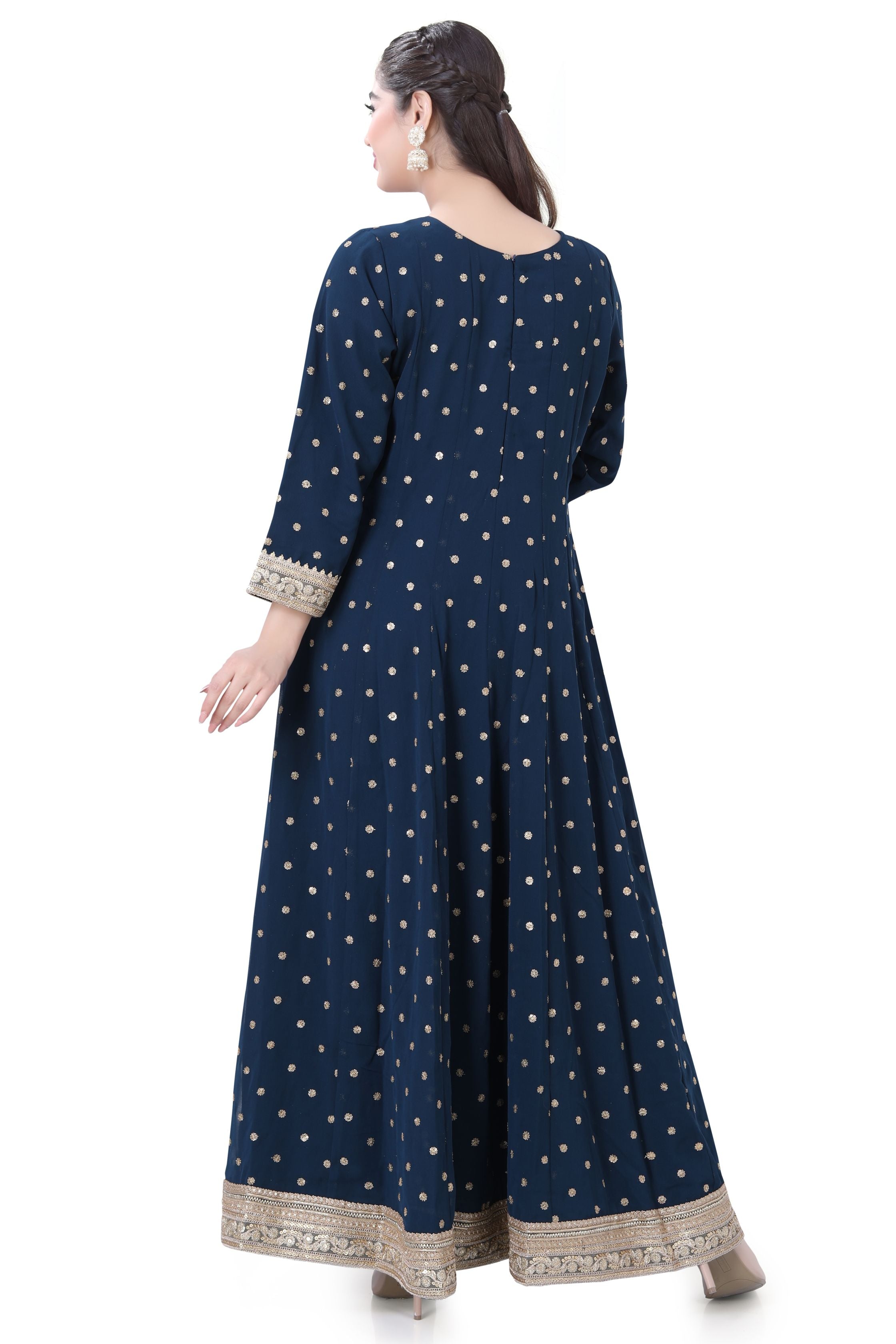 Peacock Blue Georgette Dress