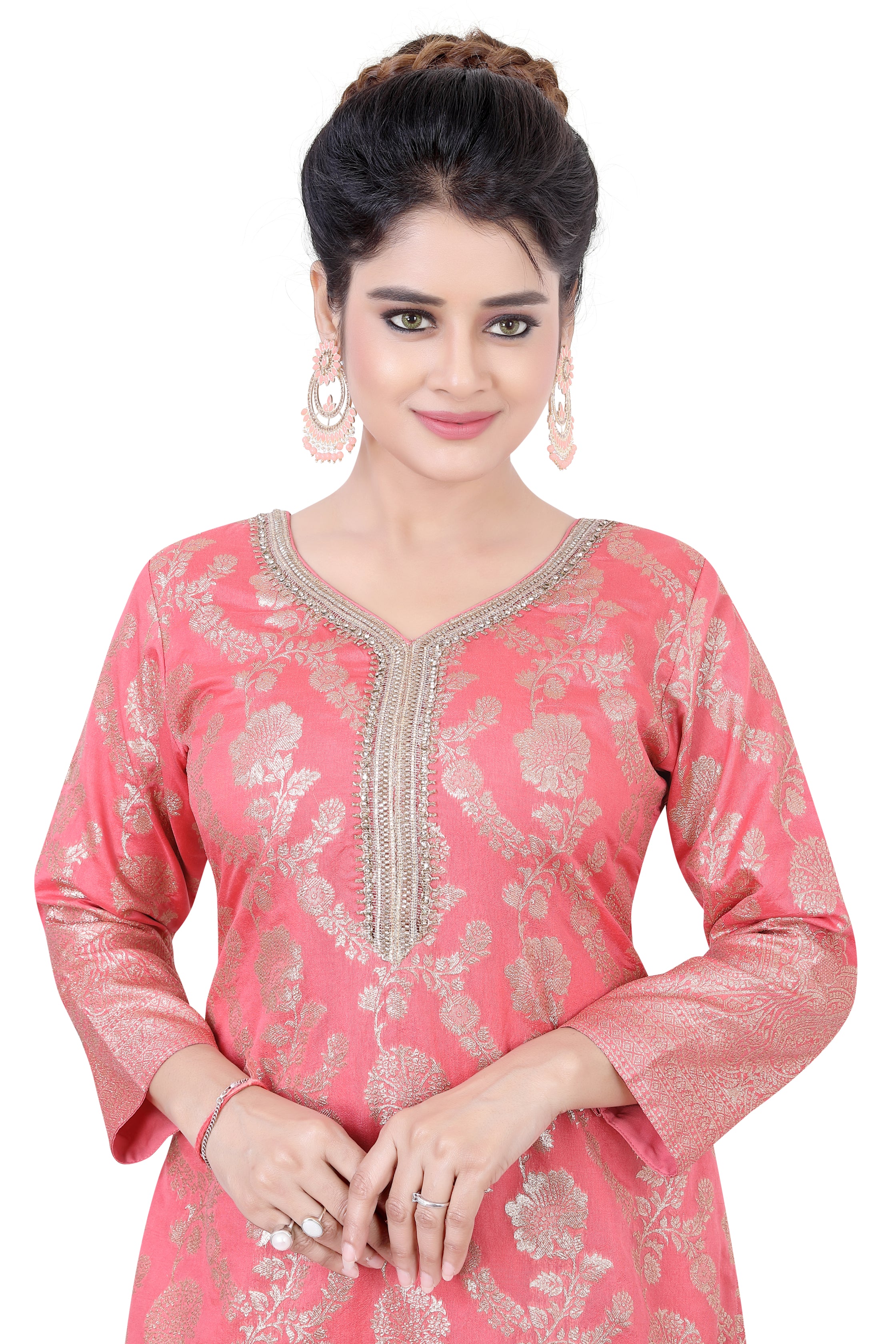 Blush Pink Brocade Sharara Suit - Premium Festive Wear from Dulhan Exclusives - Just $192! Shop now at Dulhan Exclusives
