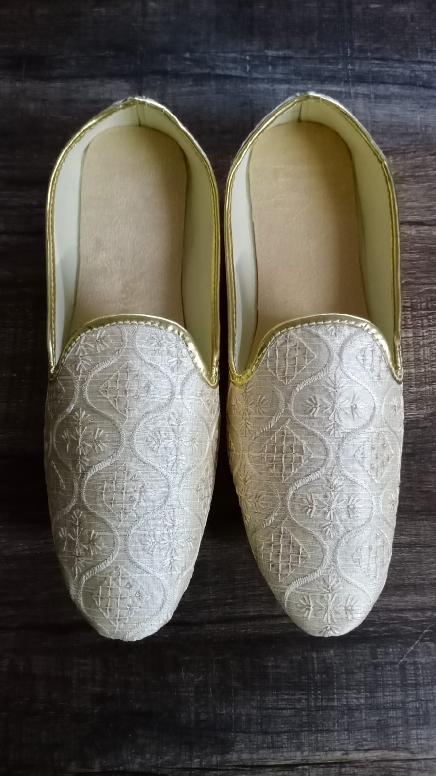 Gold Embroidered Mojari Shoes for Men