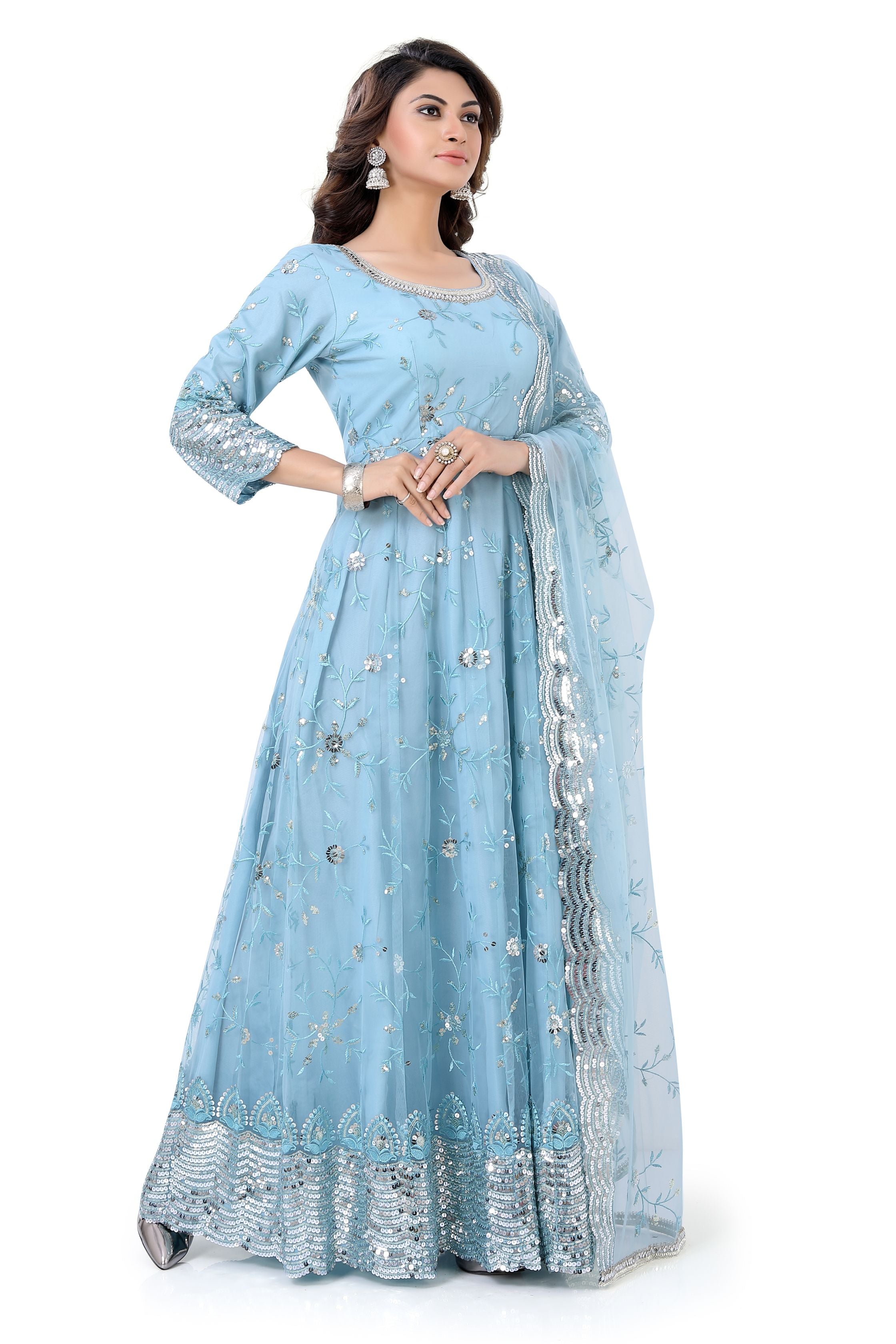 Sky Blue Anarkali Dress