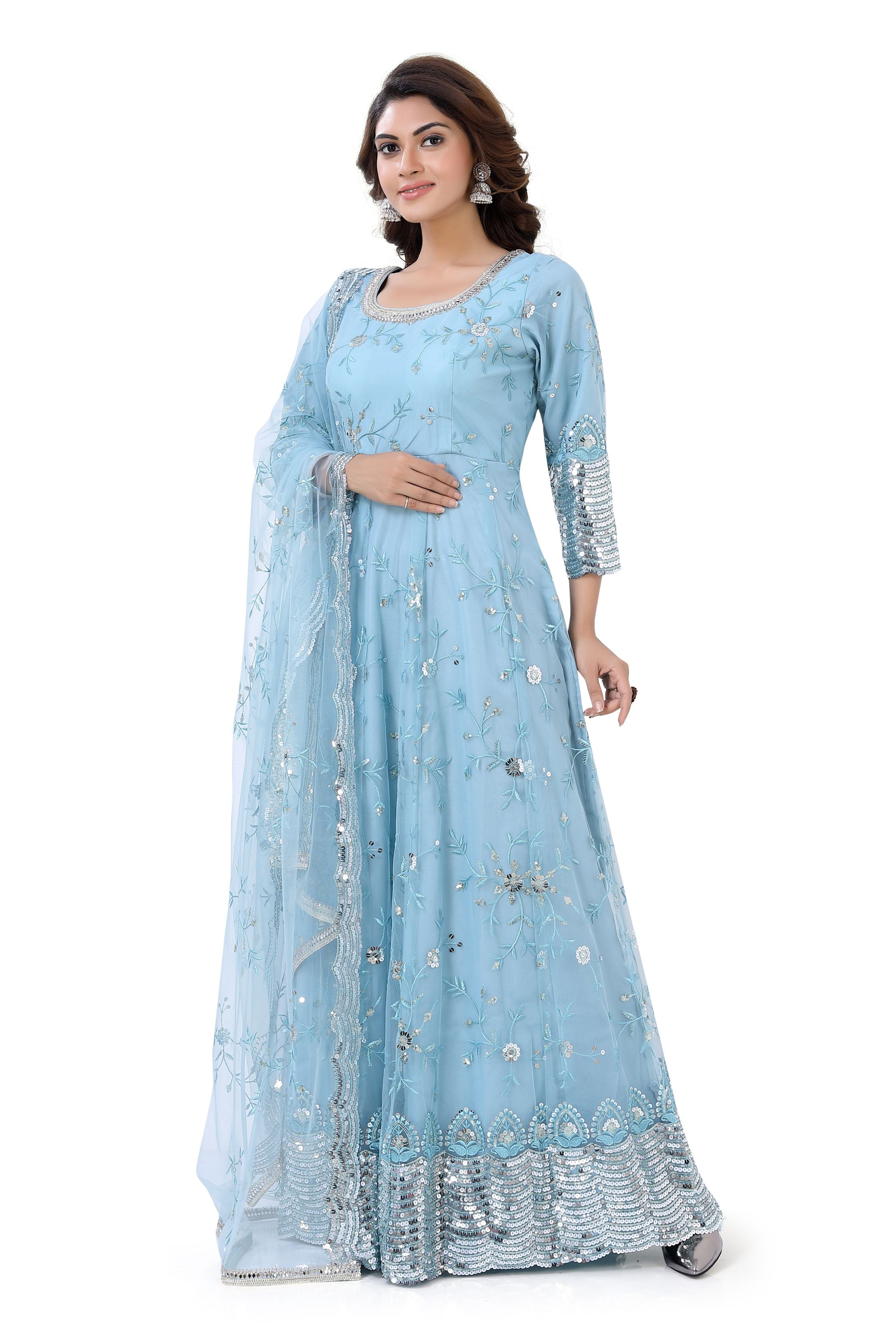 Sky Blue Anarkali Dress
