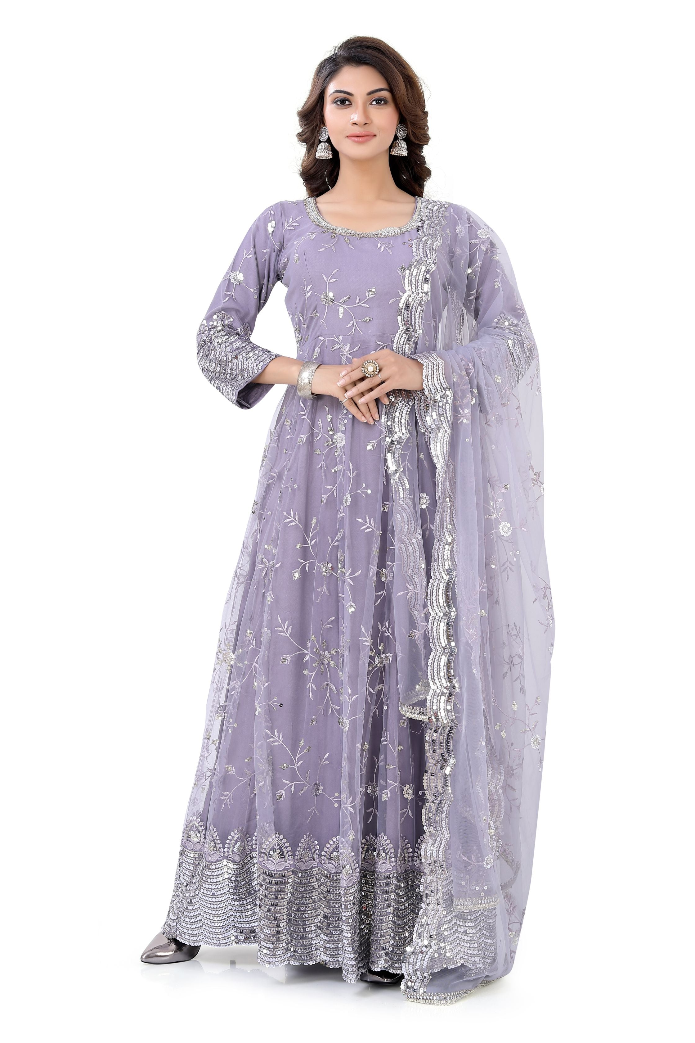 Mauve Anarkali Dress - Premium Festive Wear from Dulhan Exclusives - Just $229! Shop now at Dulhan Exclusives