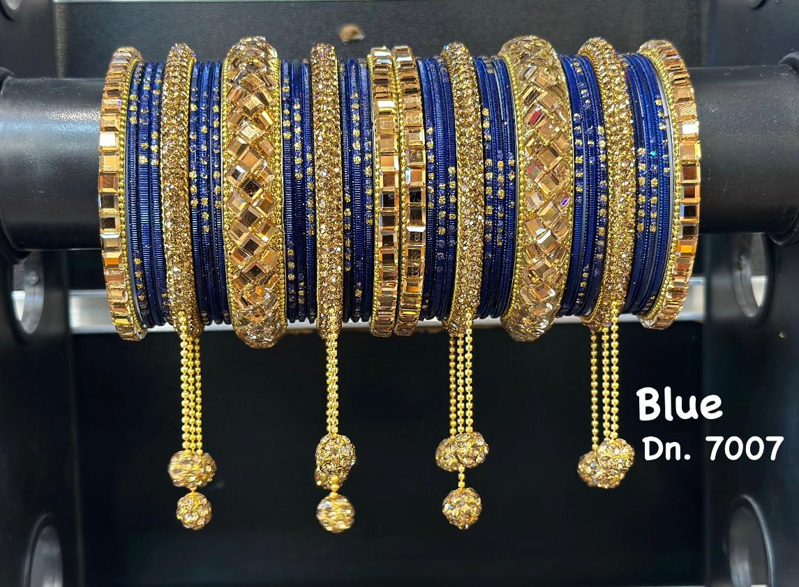 Bridal Bangle Set- Blue - Premium Bangle Set from Dulhan Exclusives - Just $30! Shop now at Dulhan Exclusives