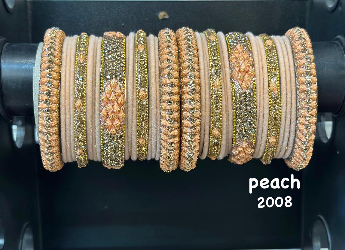 Bridal Bangle Set- Peach - Premium Bangle Set from Dulhan Exclusives - Just $30! Shop now at Dulhan Exclusives