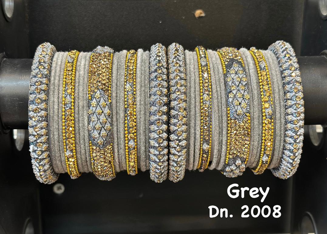 Bridal Bangle Set- Grey - Premium Bangle Set from Dulhan Exclusives - Just $30! Shop now at Dulhan Exclusives