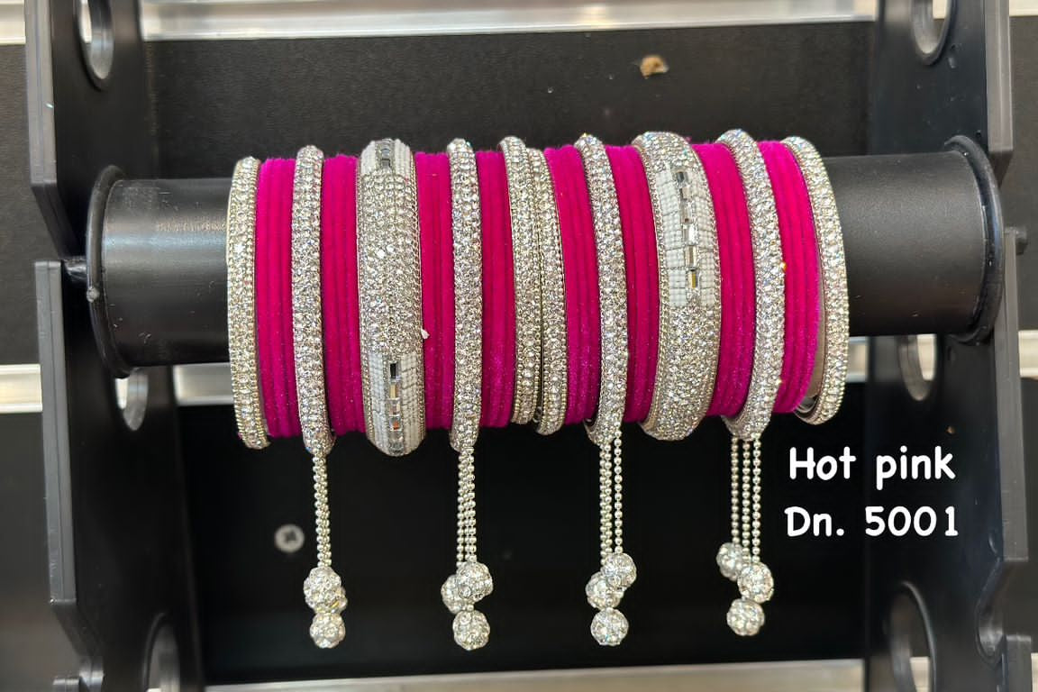 Bridal Bangle Set- Hot Pink - Premium Bangle Set from Dulhan Exclusives - Just $30! Shop now at Dulhan Exclusives