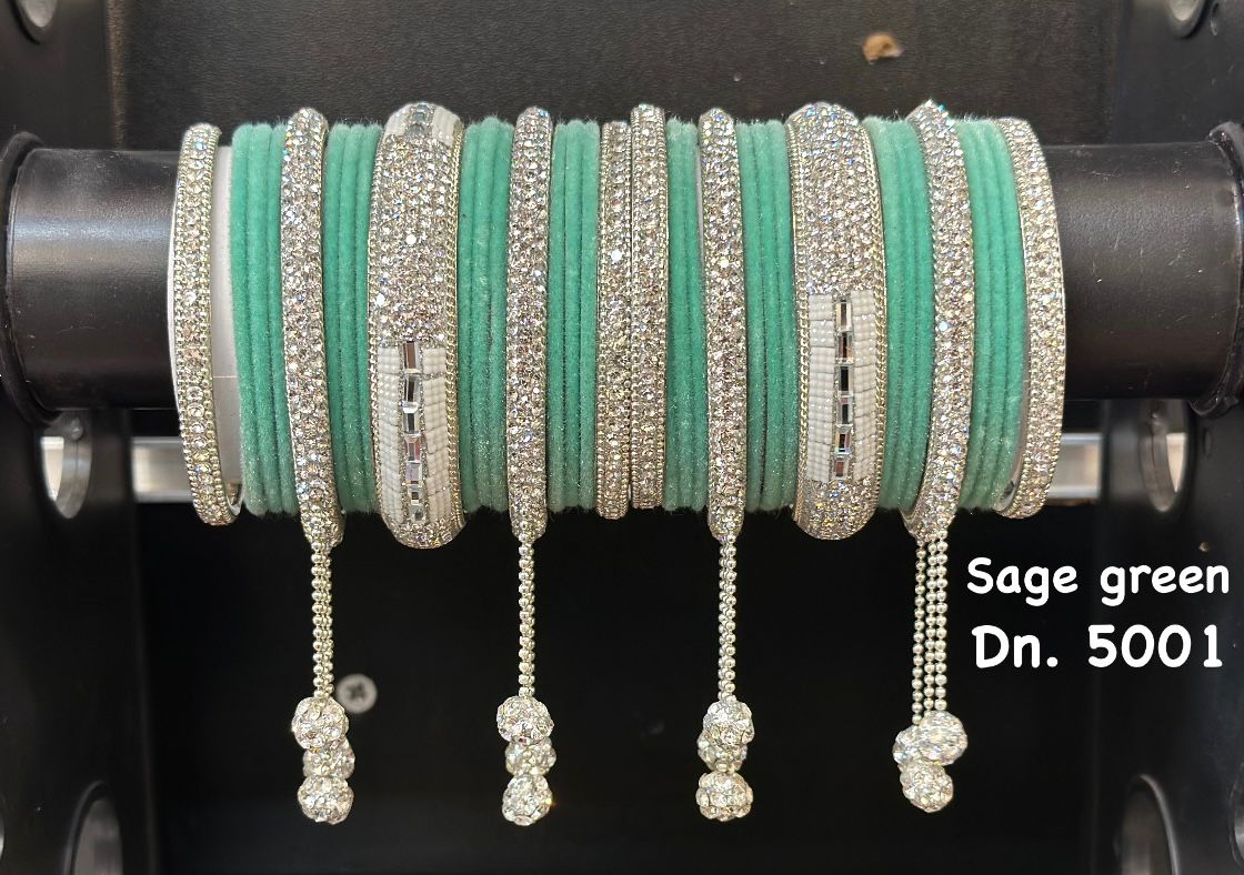 Bridal Bangle Set- Sage Green - Premium Bangle Set from Dulhan Exclusives - Just $30! Shop now at Dulhan Exclusives