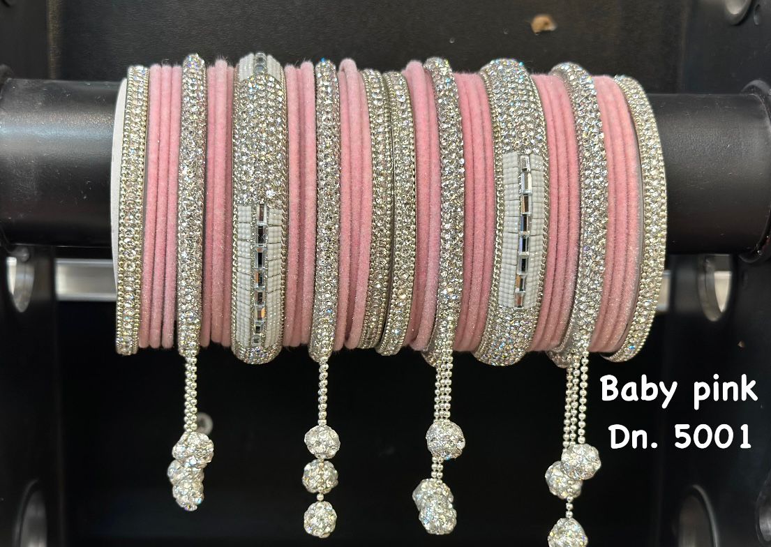 Bridal Bangle Set- Baby Pink - Premium Bangle Set from Dulhan Exclusives - Just $30! Shop now at Dulhan Exclusives
