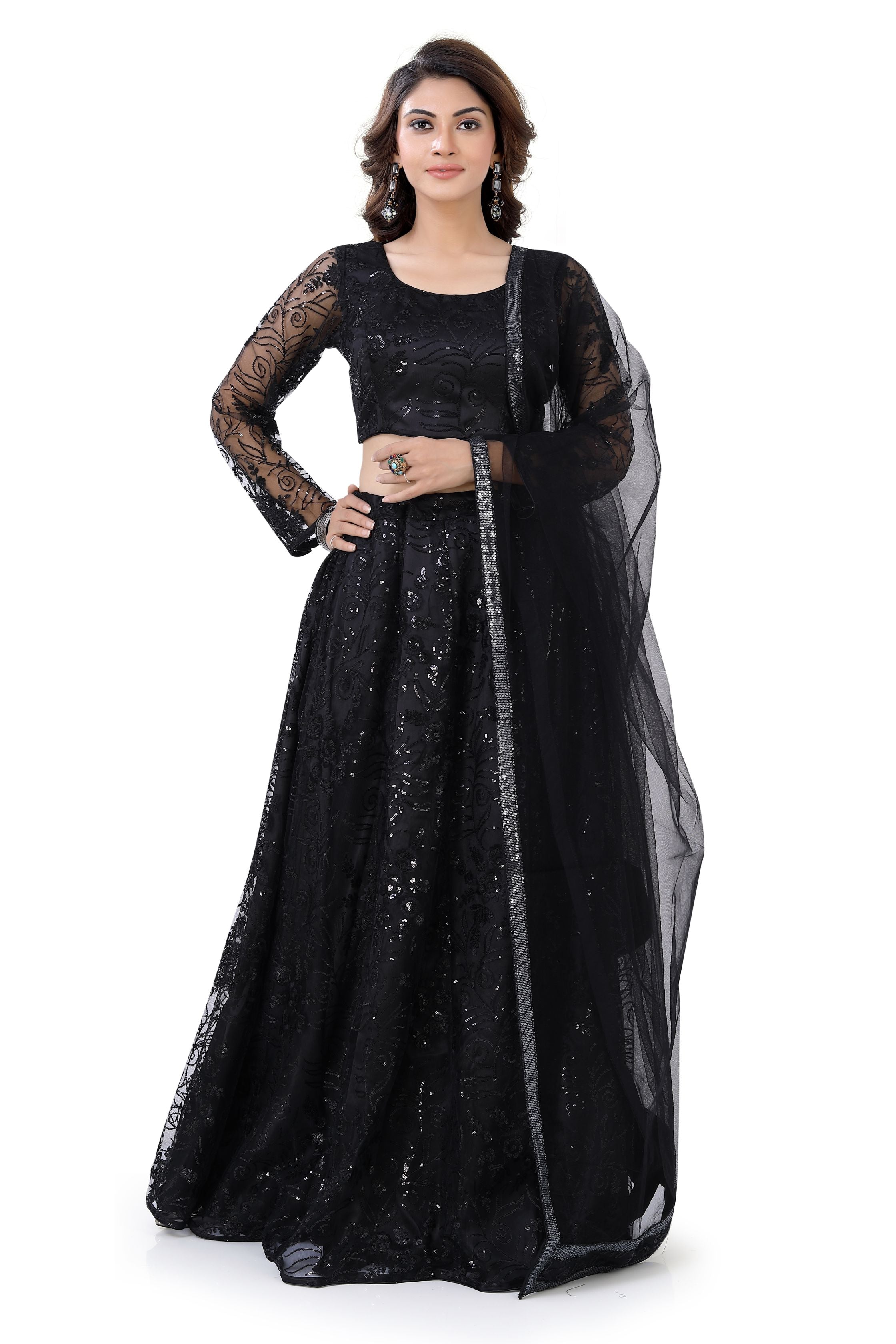 Black Net  Lehenga Choli