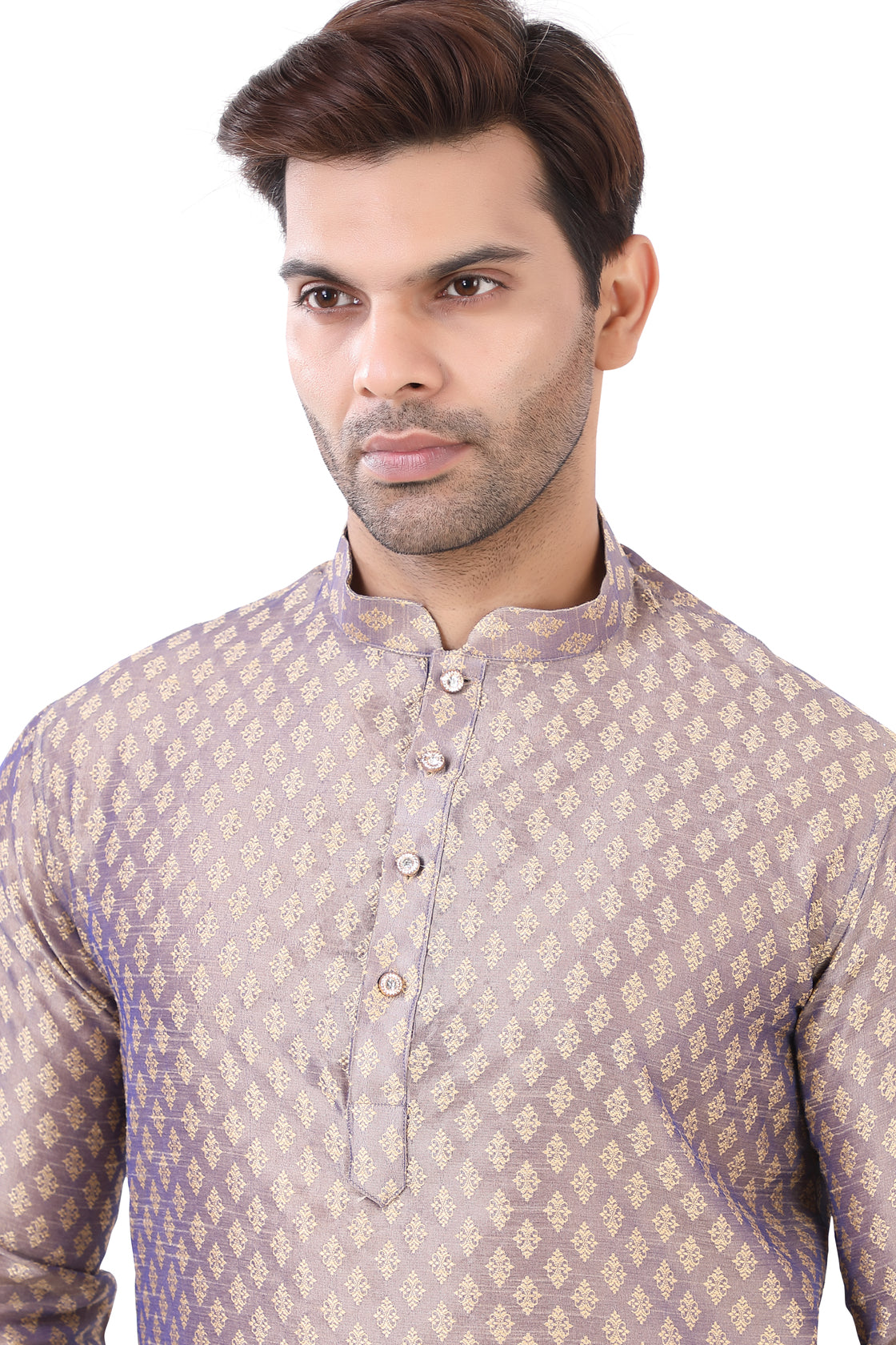 Plus size Self Jacquard Kurta pajama set in Light purple - Premium kurta pajama from Dapper Ethnic - Just $49! Shop now at Dulhan Exclusives