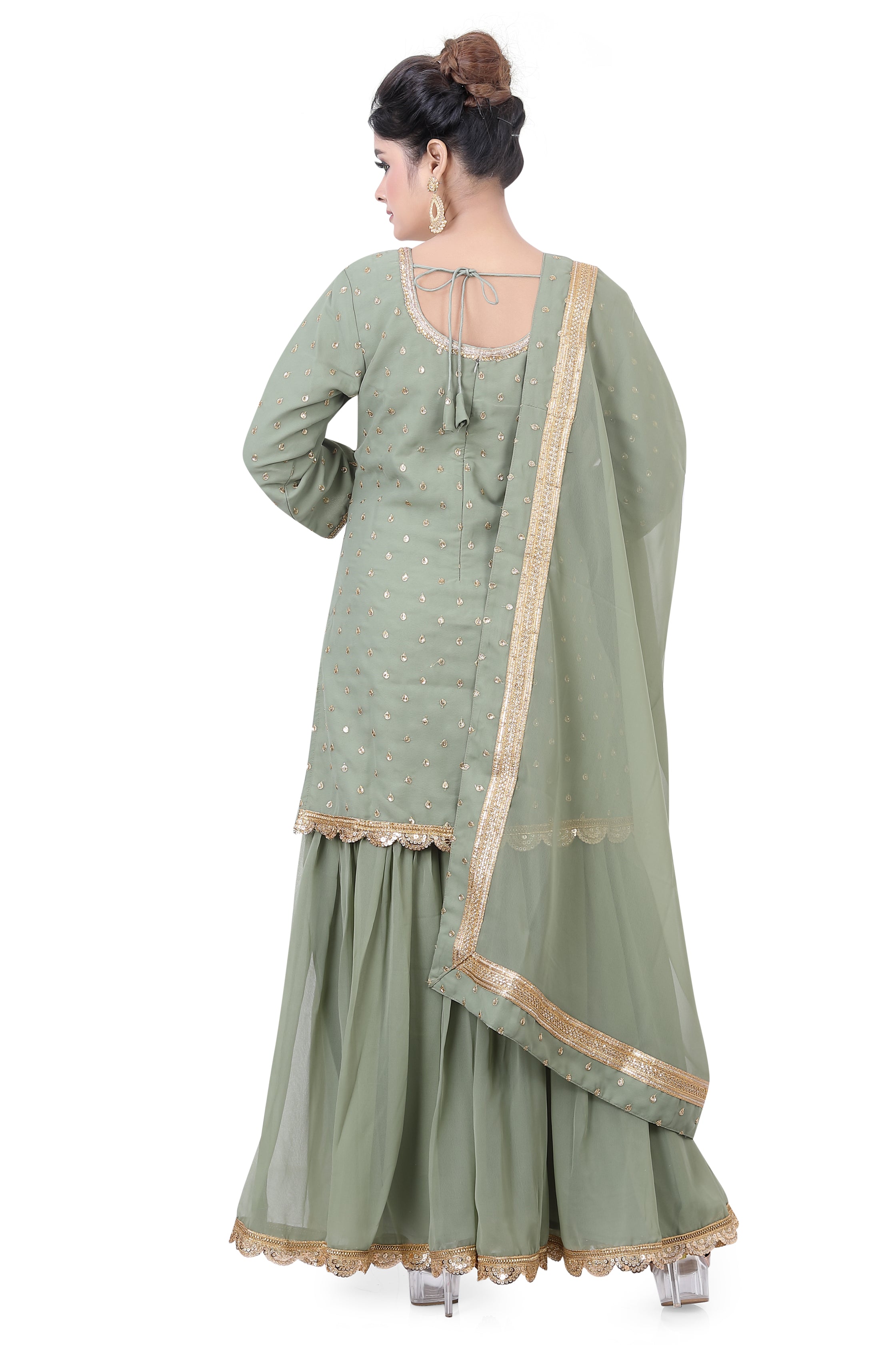 Mint Green Plazzo Set - Premium Festive Wear from Dulhan Exclusives - Just $199! Shop now at Dulhan Exclusives