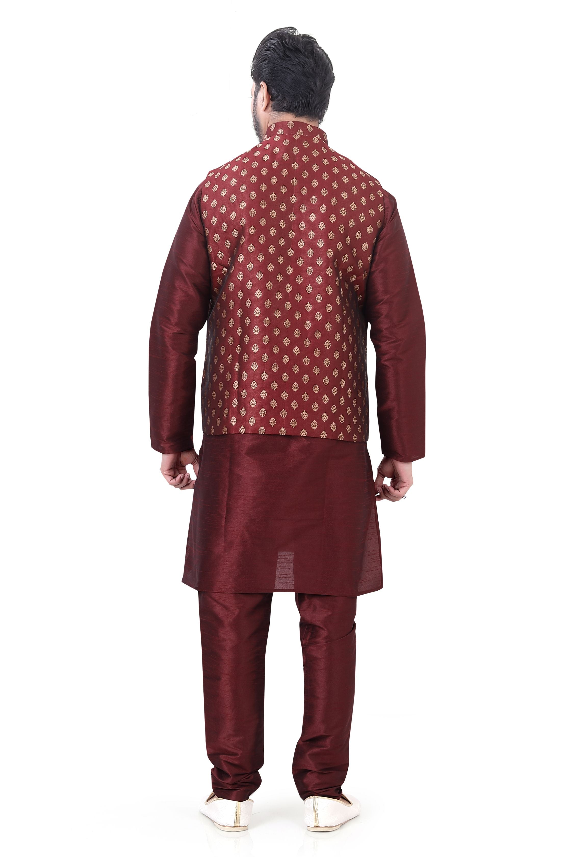 Introducing Plus size Modi Jacket set in Maroon: The Ultimate Festive ...