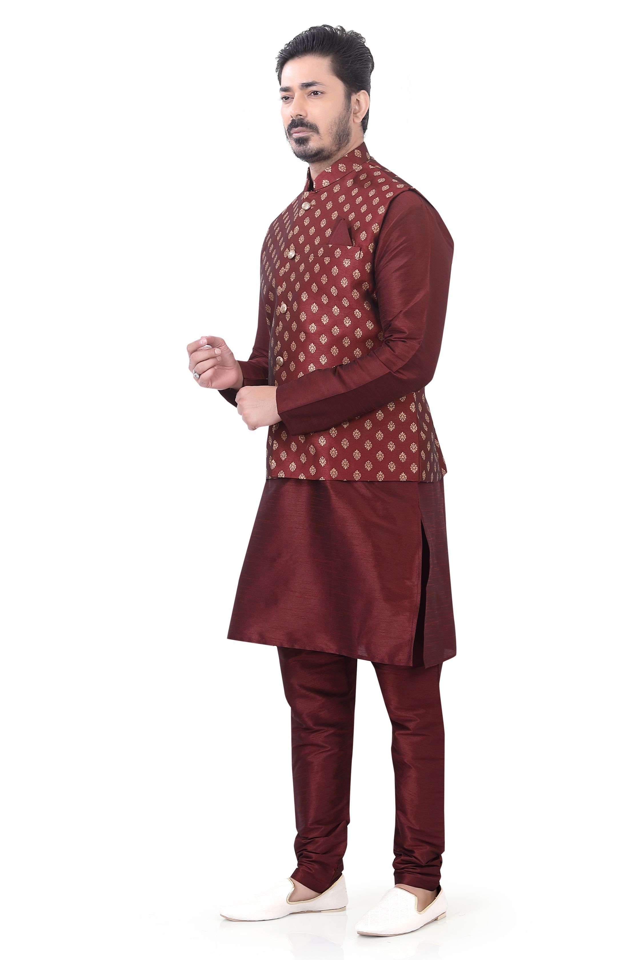 Plus size Modi Jacket set in Maroon