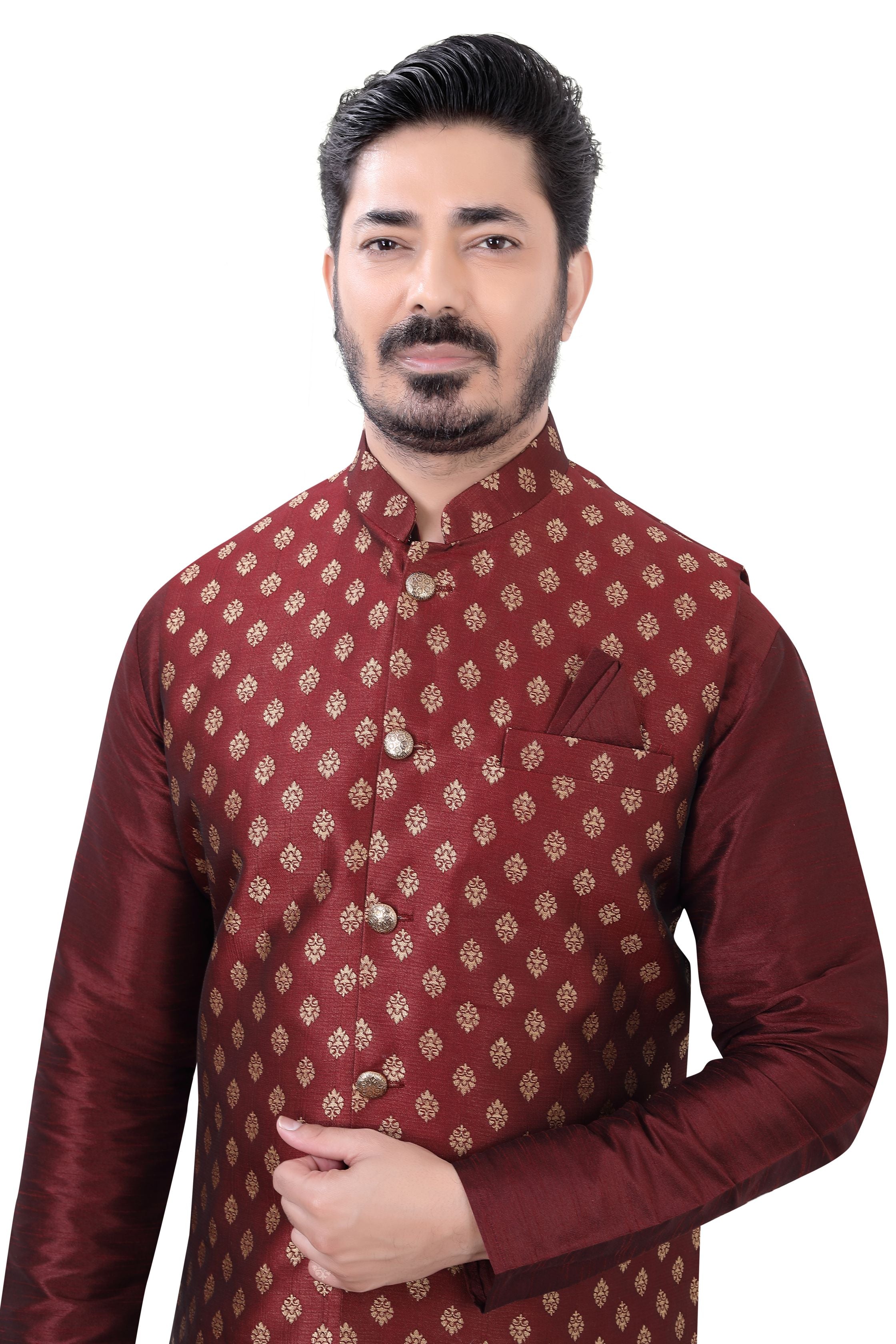 Plus size Modi Jacket set in Maroon