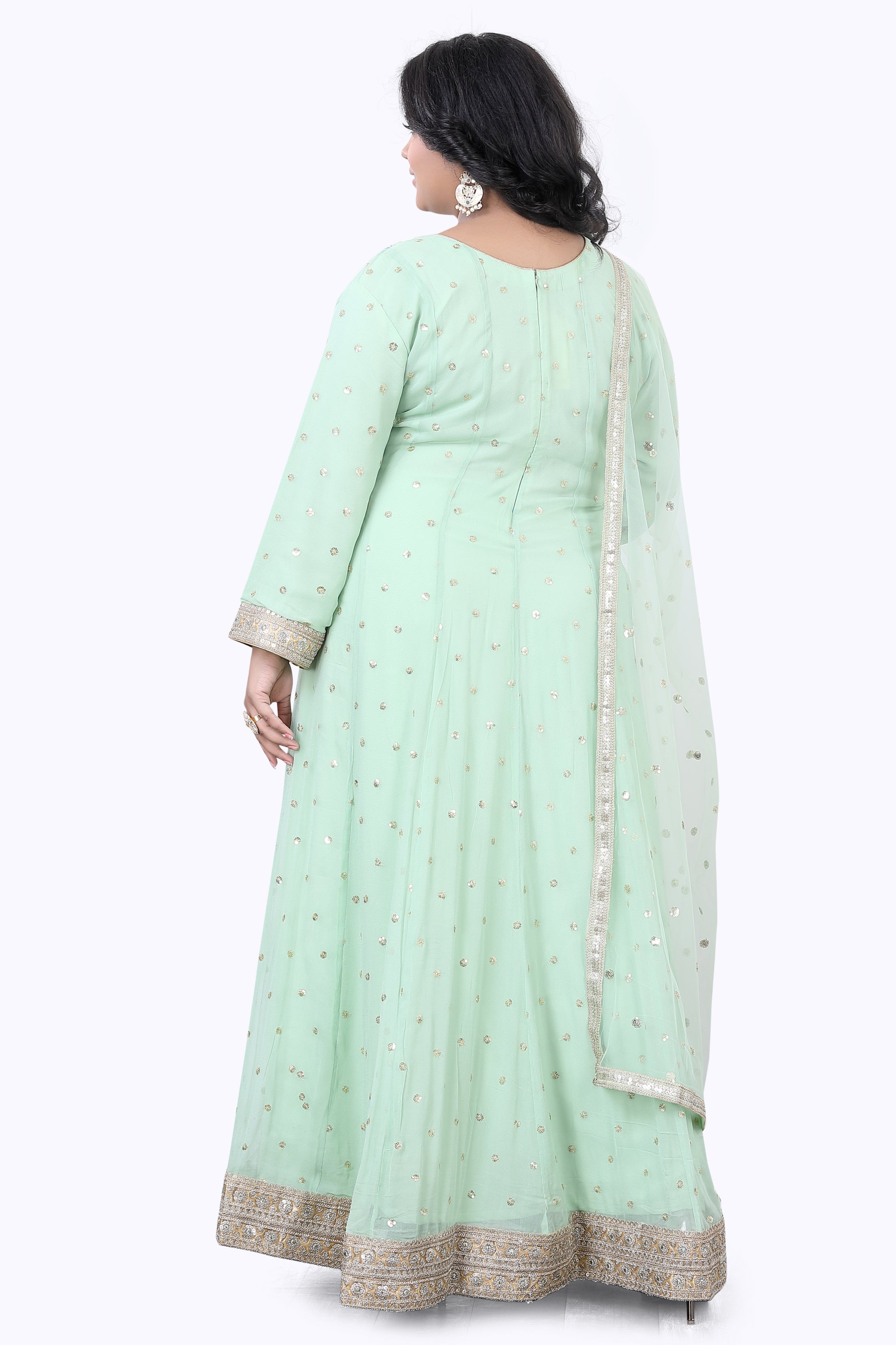 Plus Size Mint Green Gown