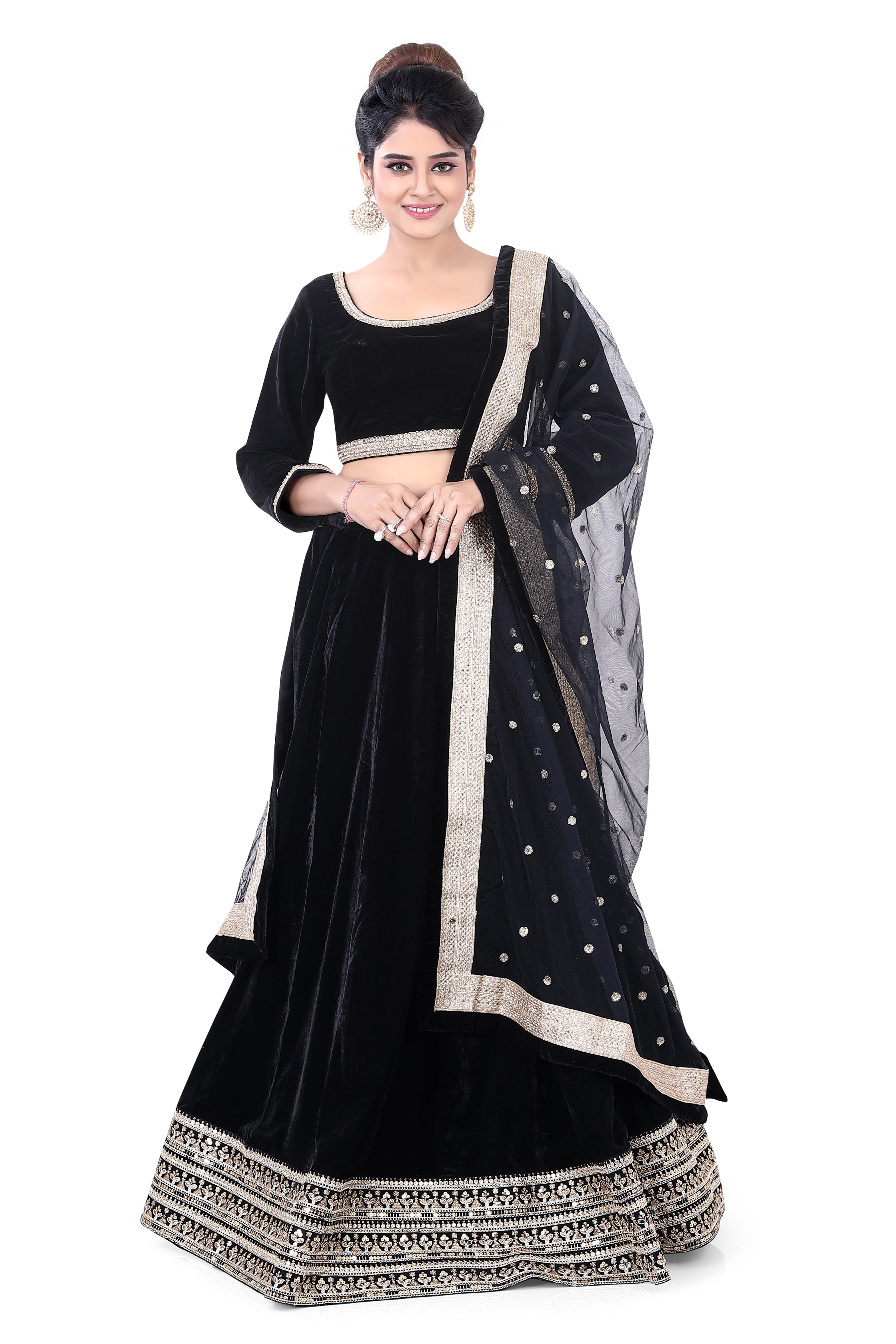 Black Velvet Lehenga Choli