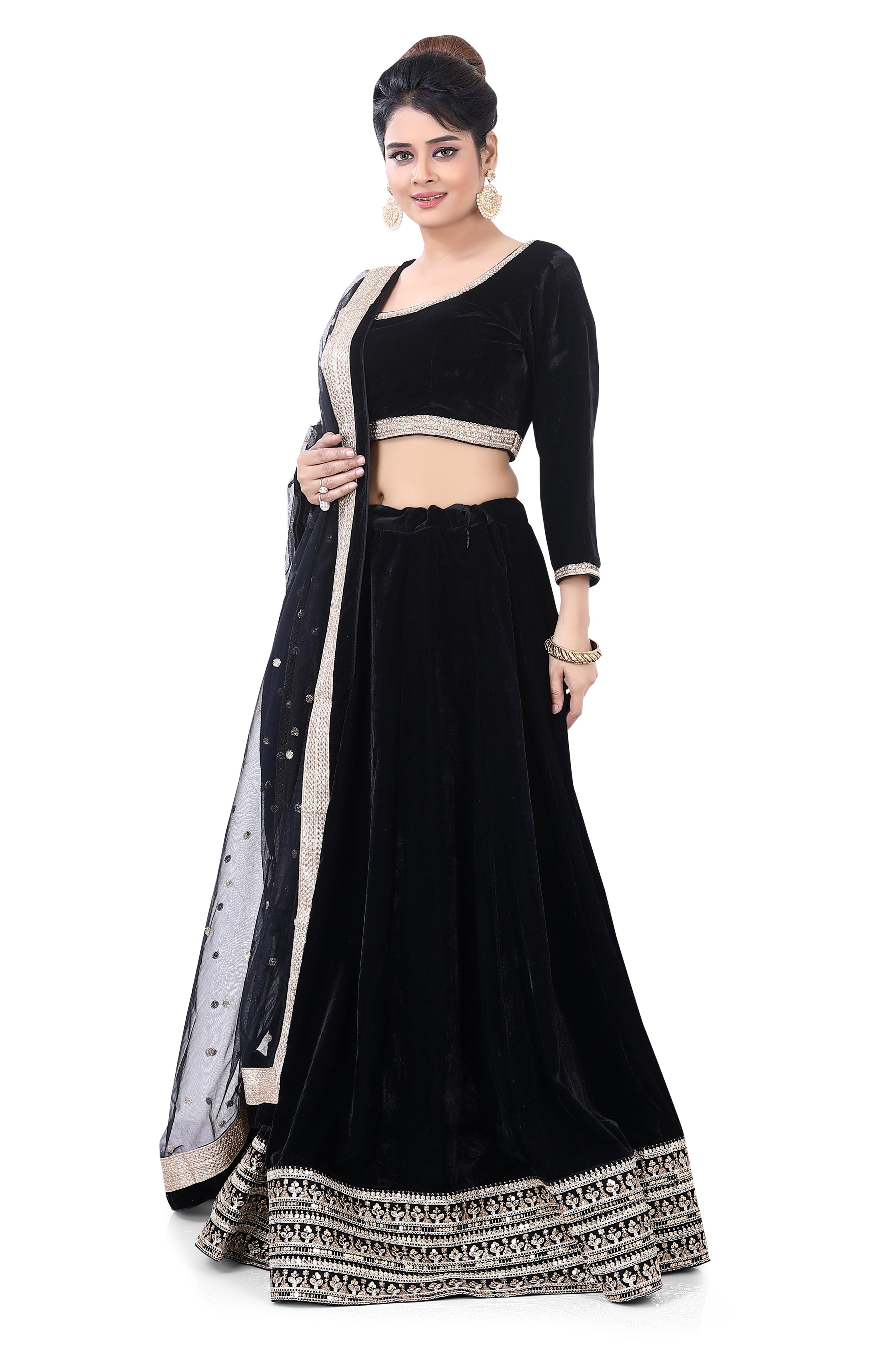 Black Velvet Lehenga Choli