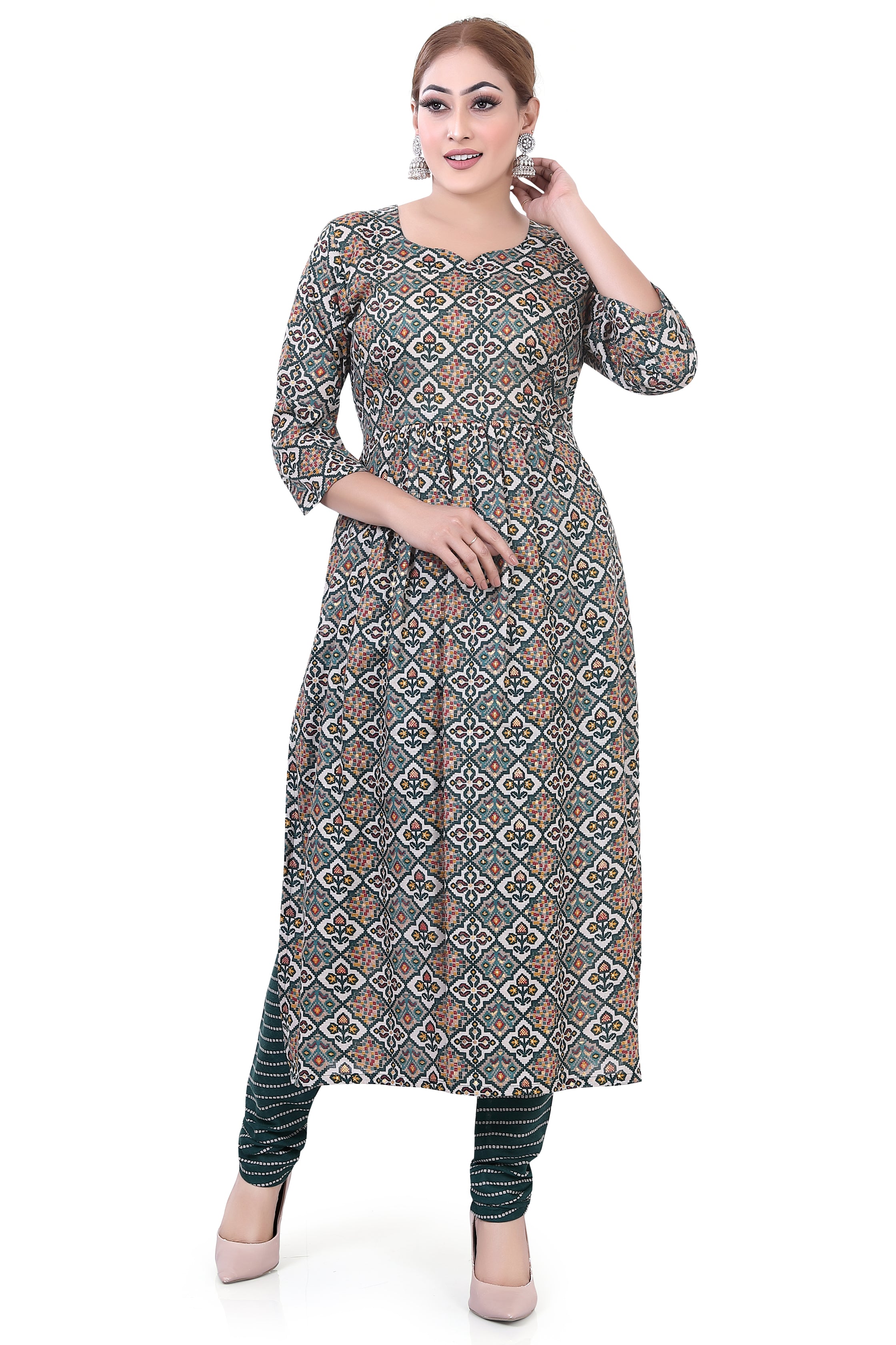 Long Cotton Co-Ord Kurti Set