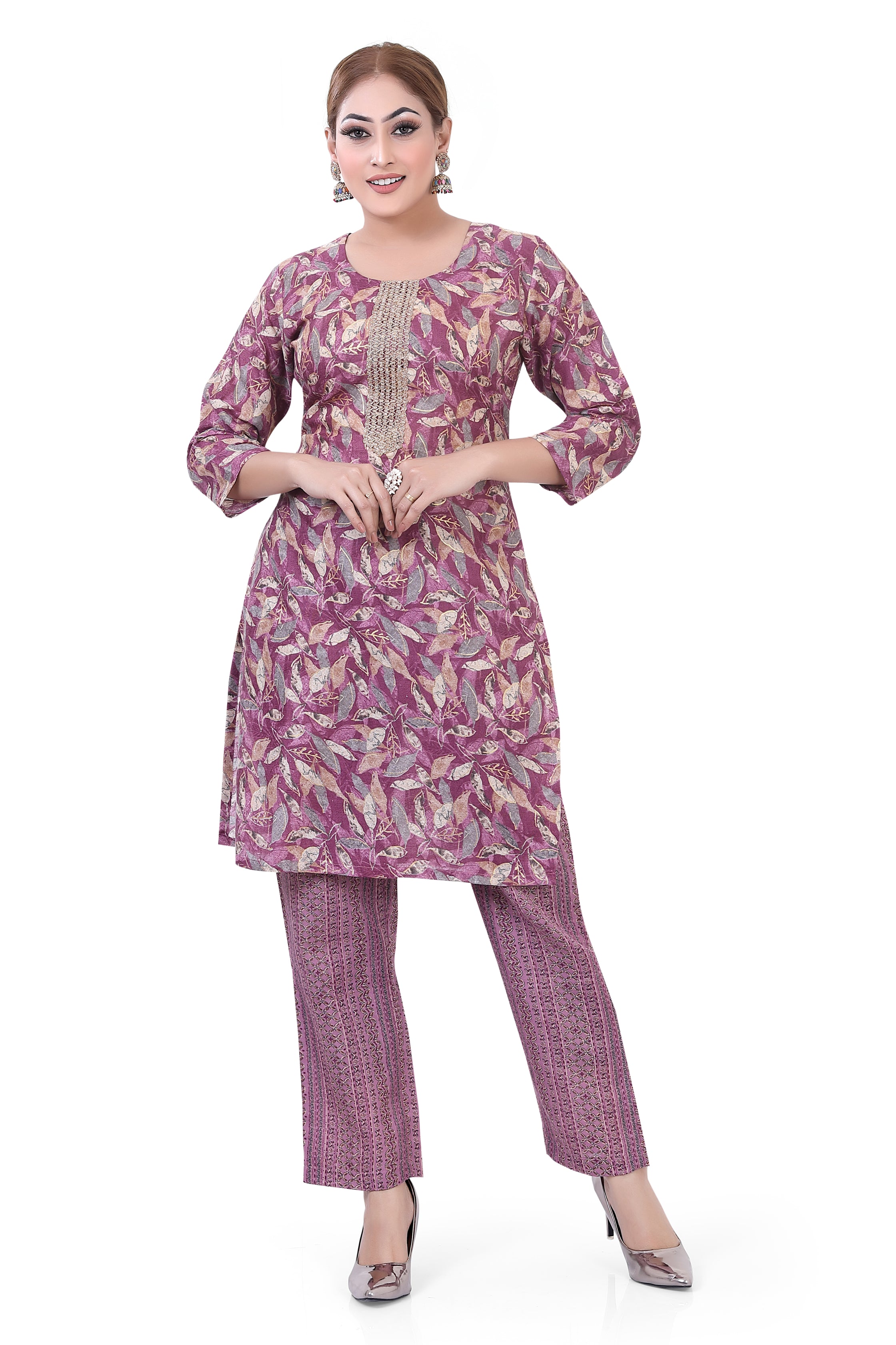 Long Cotton Co-Ord Kurti Set