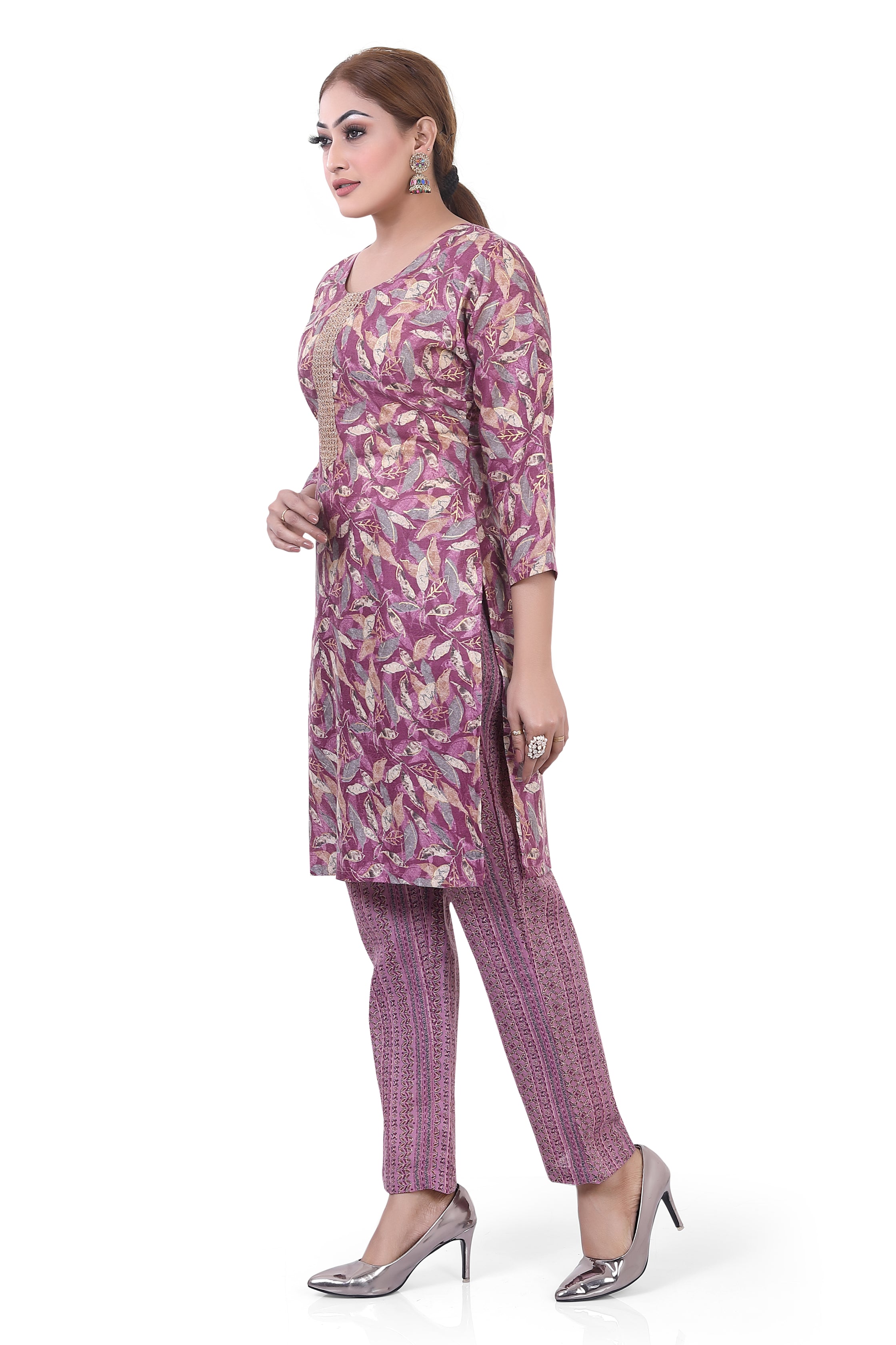 Long Cotton Co-Ord Kurti Set