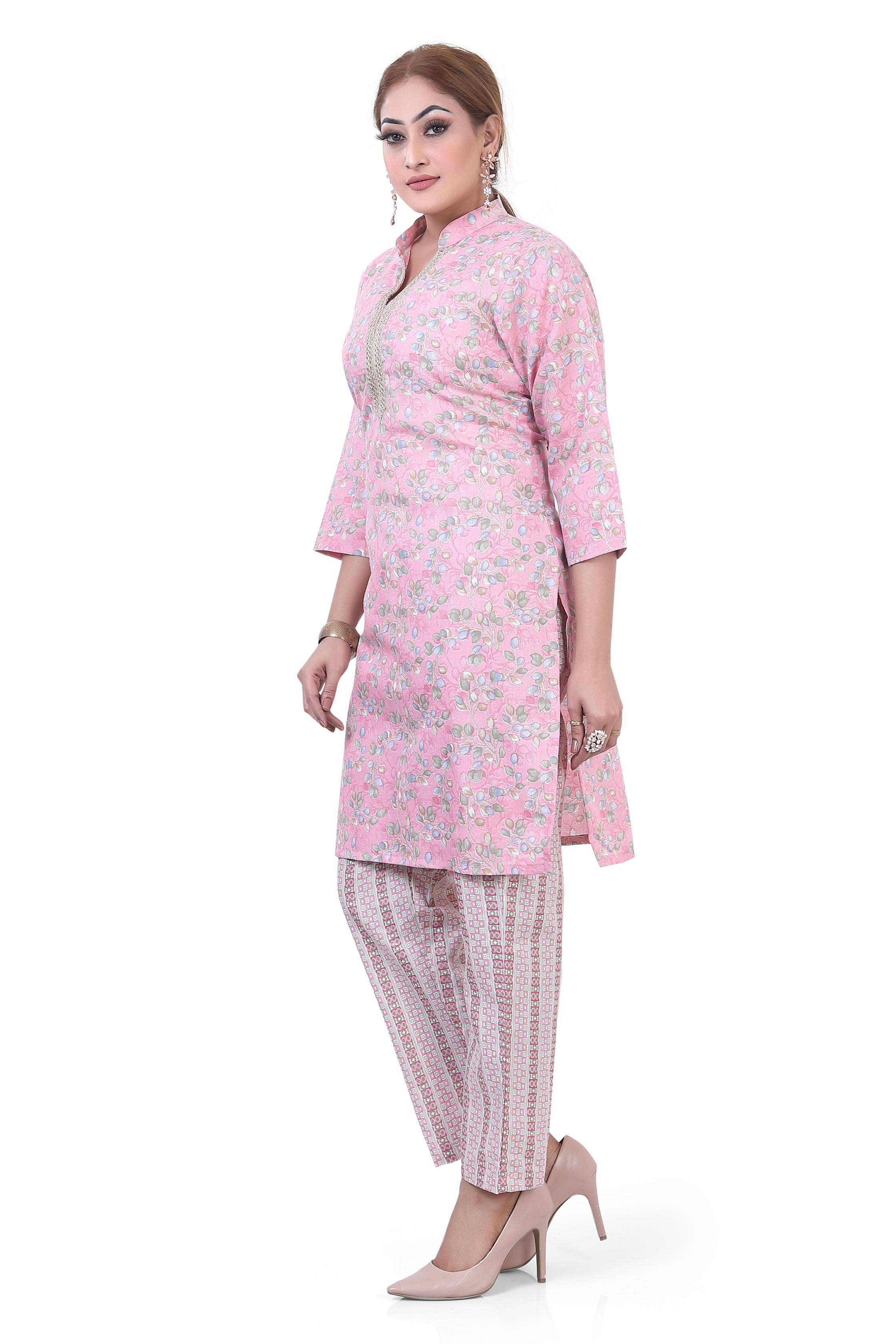 Long Cotton Co-Ord Kurti Set