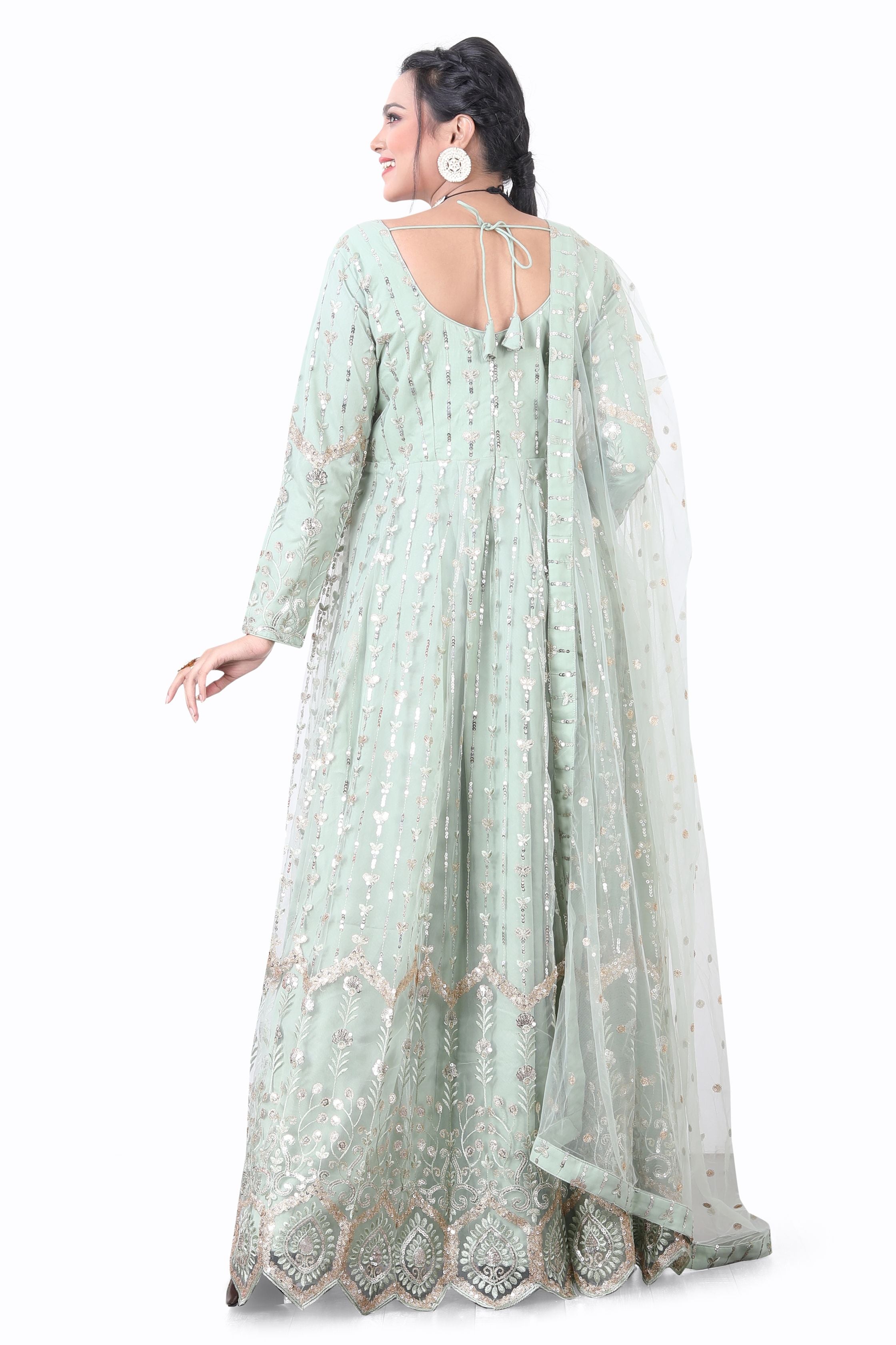 MInt Anarkali Dress - Premium Festive Wear from Dulhan Exclusives - Just $245! Shop now at Dulhan Exclusives