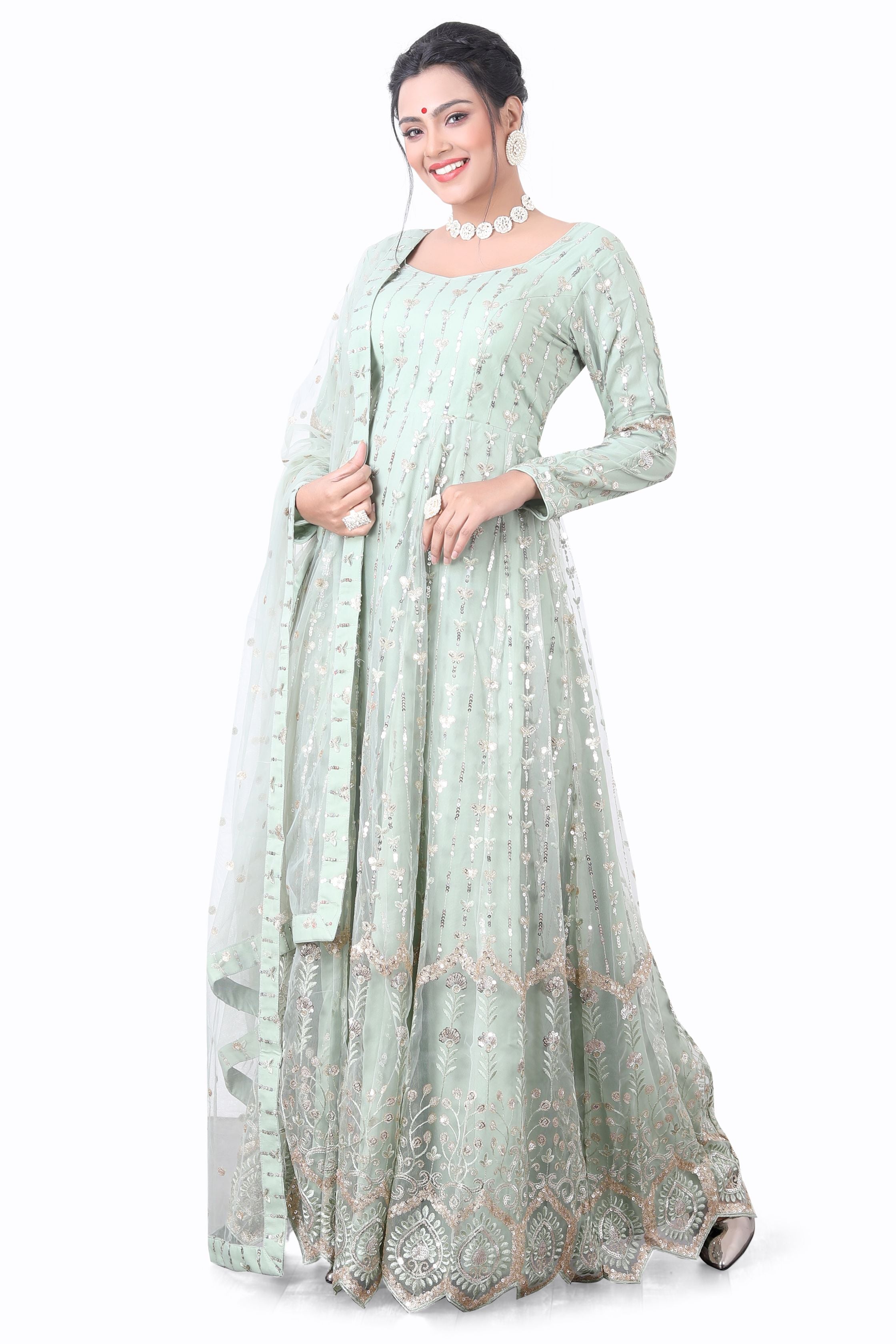 Mint Anarkali Dress