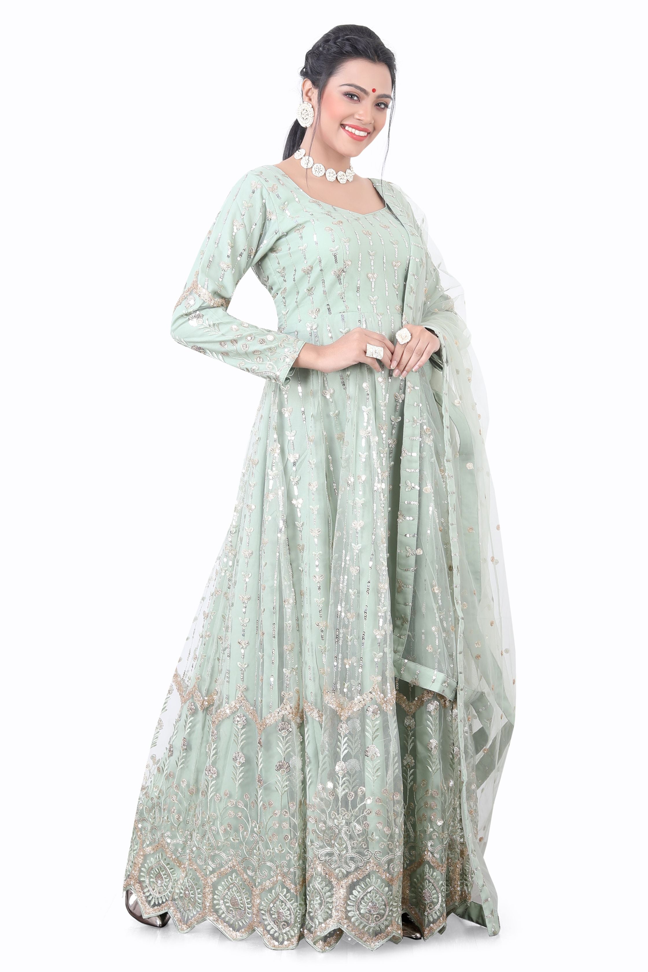 Mint Anarkali Dress