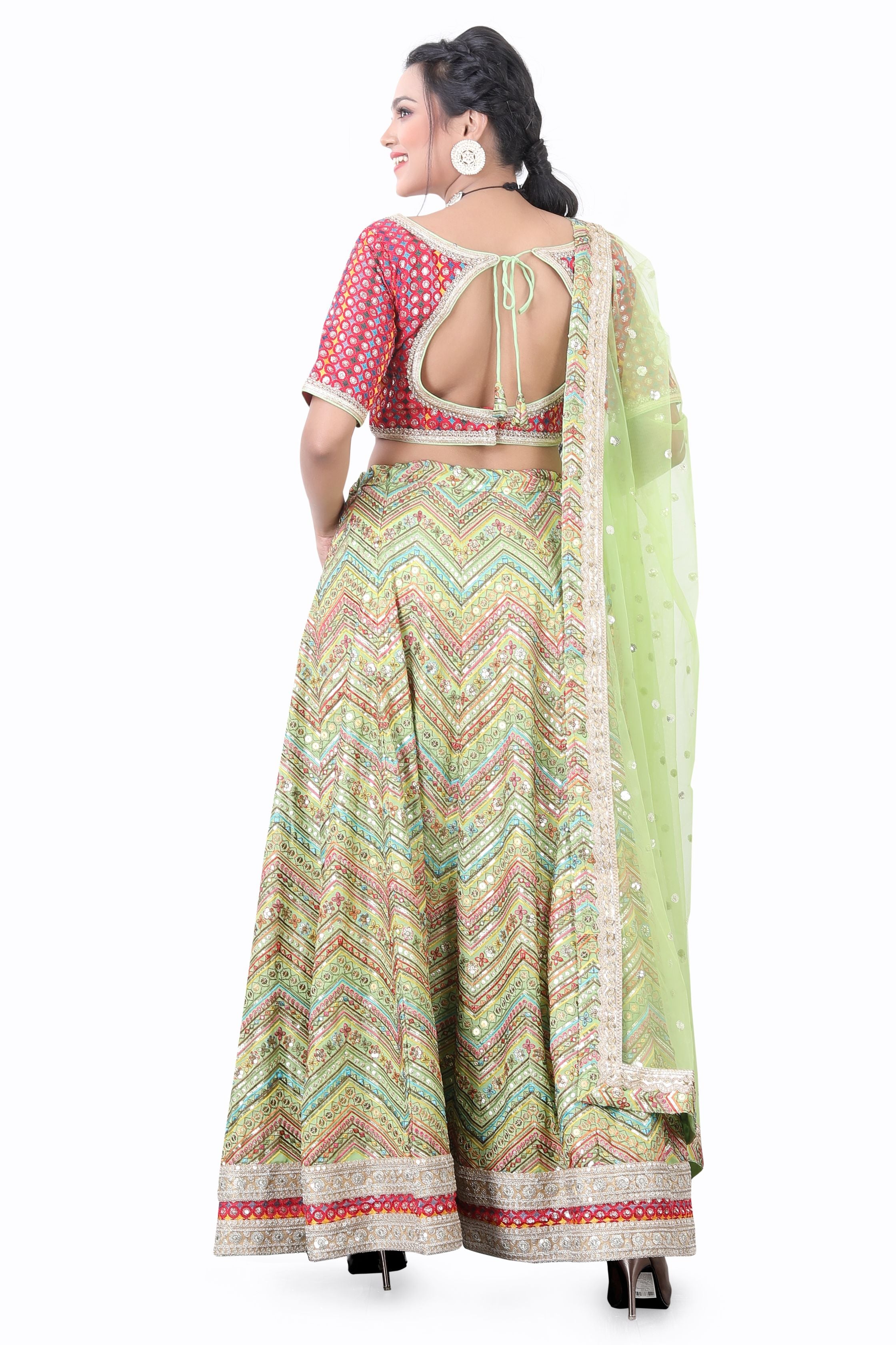 Green Multithread Lehenga Choli