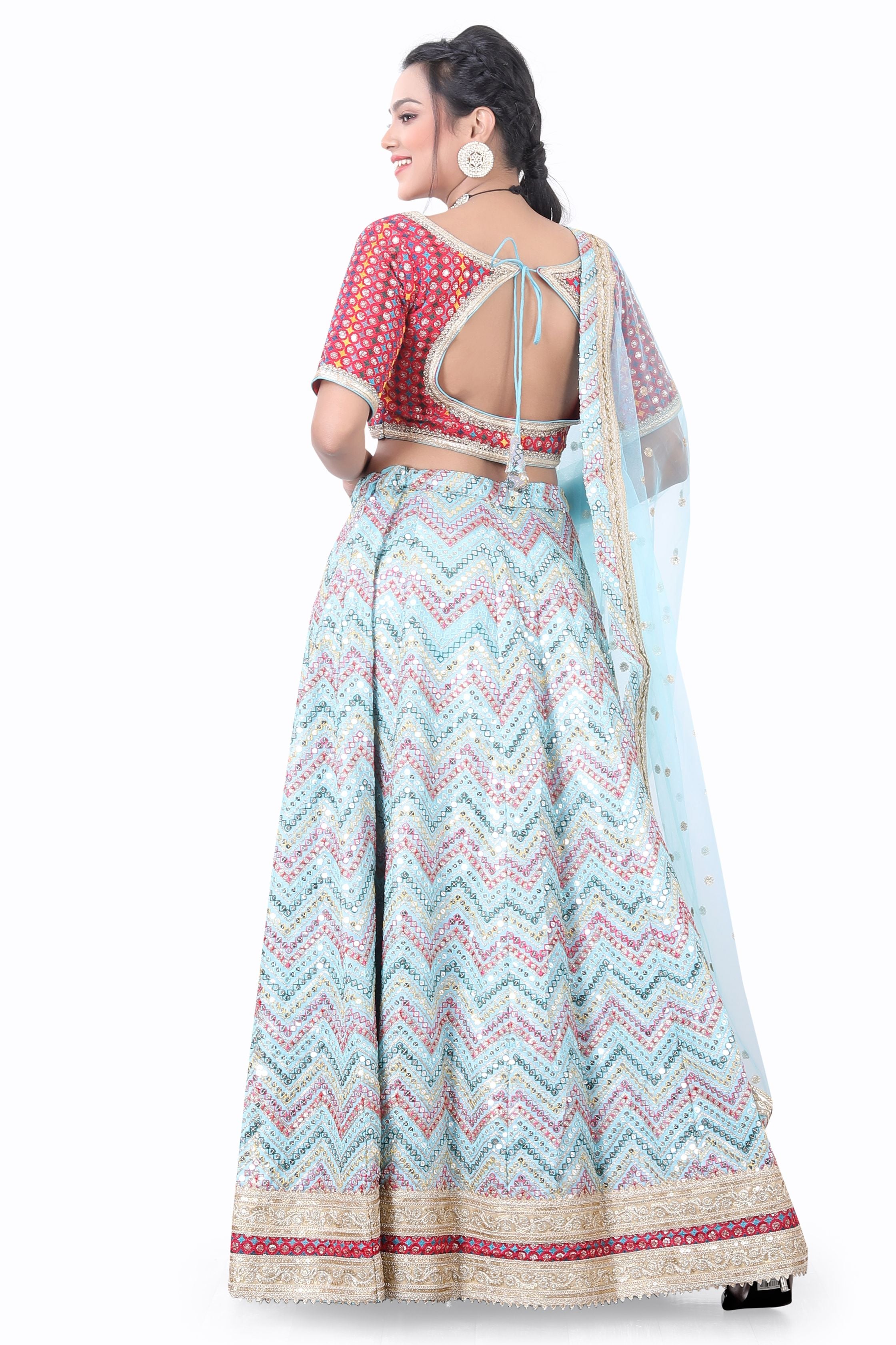 Blue Multi Thread Lehenga Choli