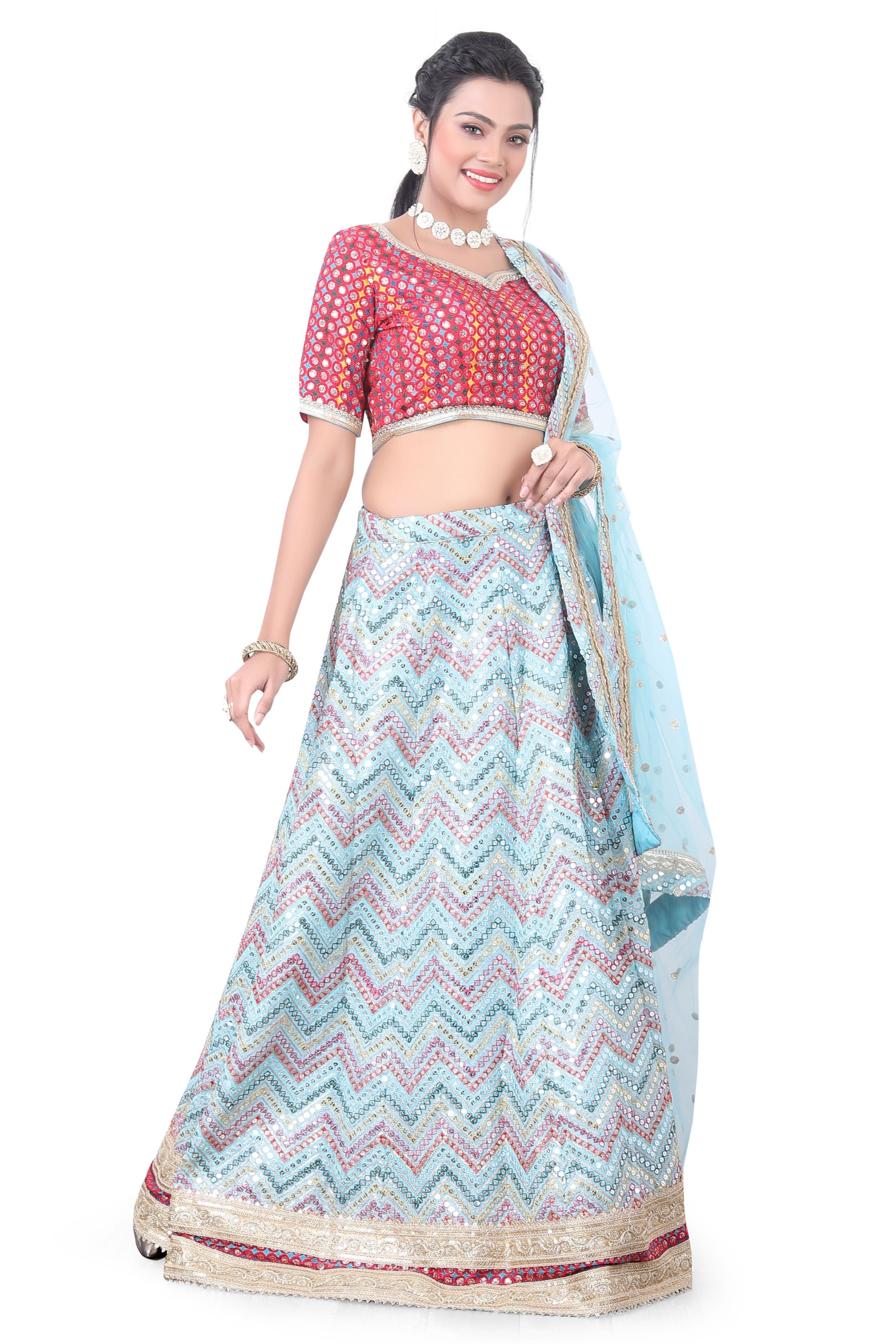 Blue Multi Thread Lehenga Choli