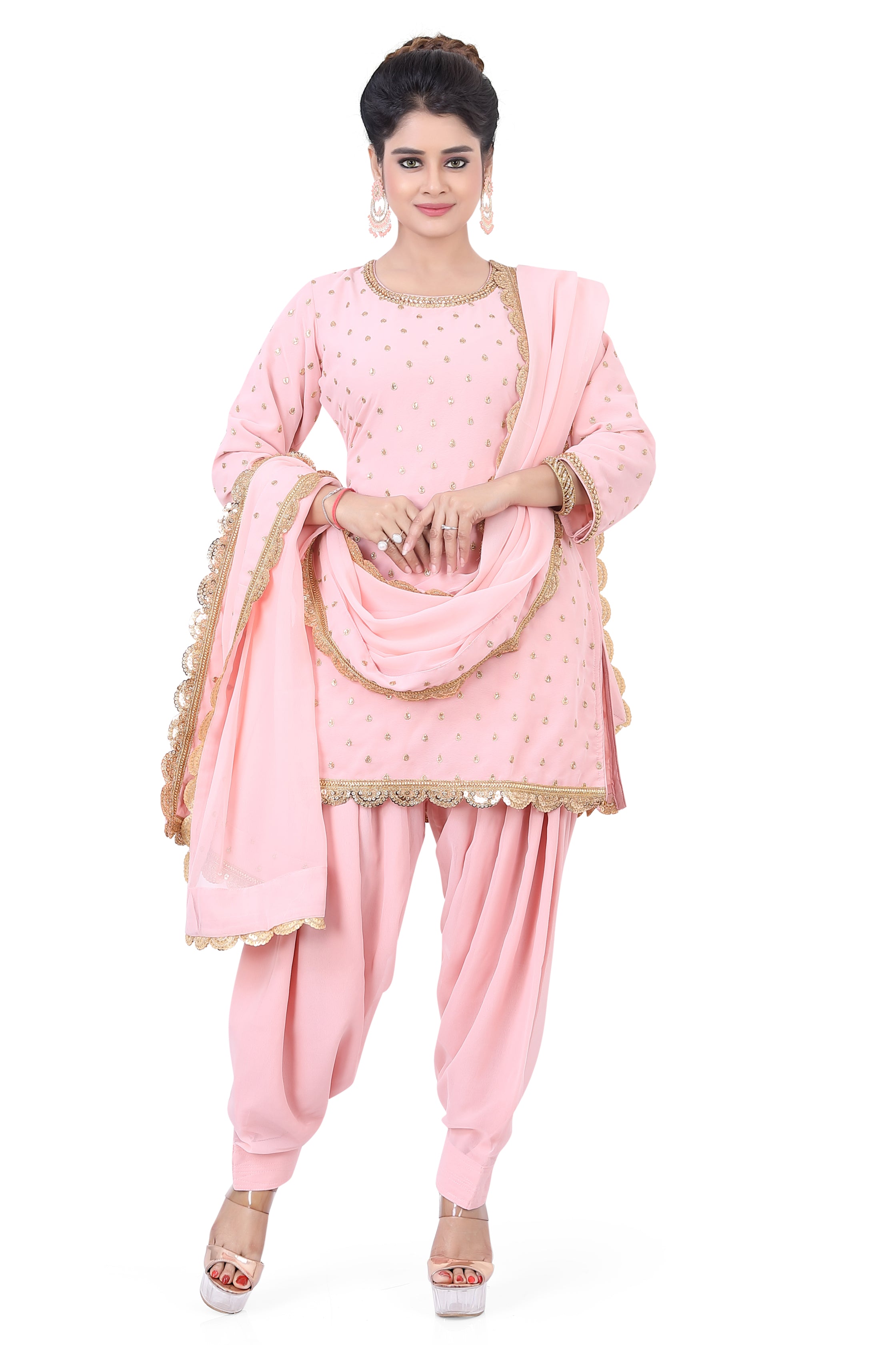 Peach Dhoti Suit