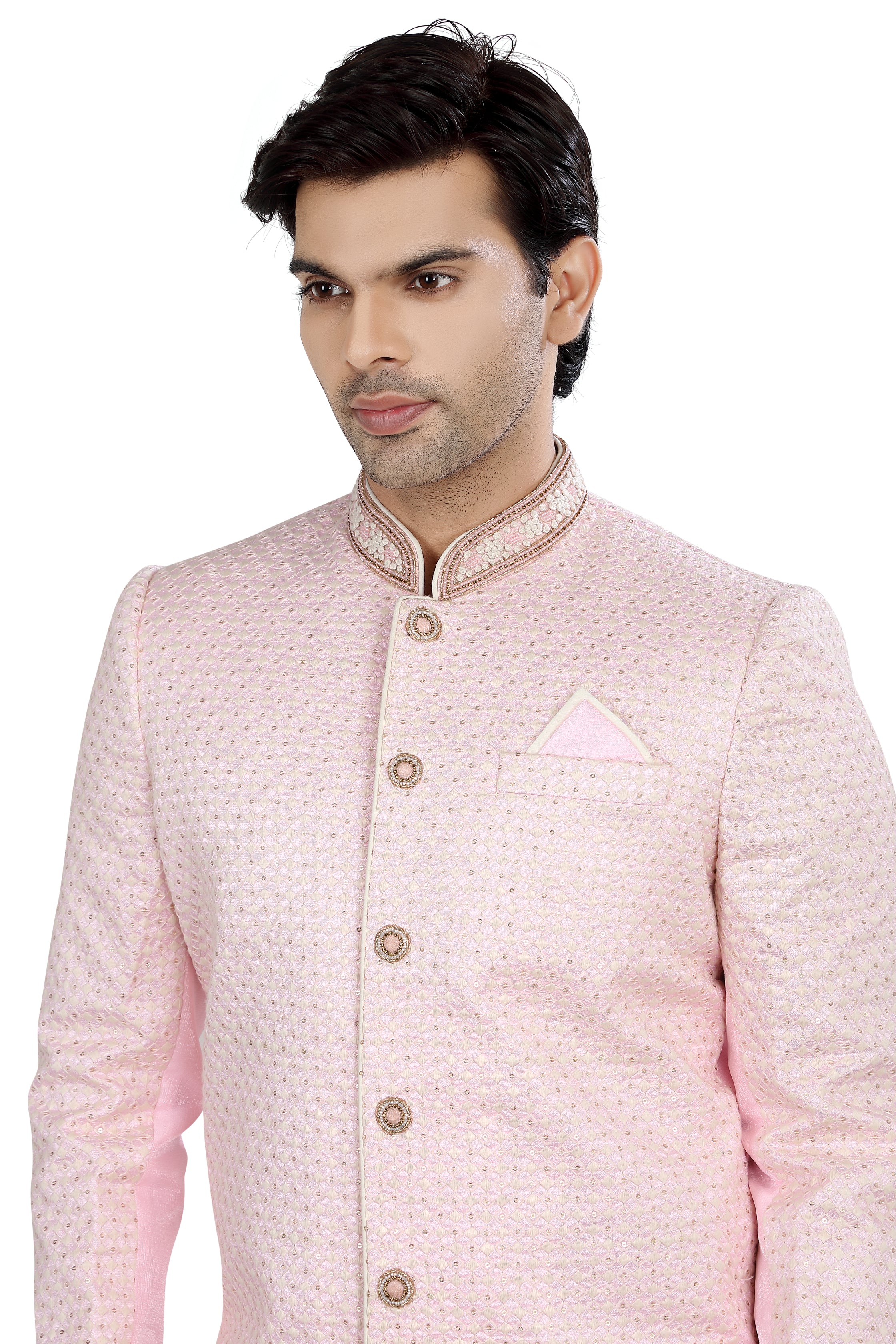 Light Pink Lucknowi Sherwani  D NO.  LC-D-7