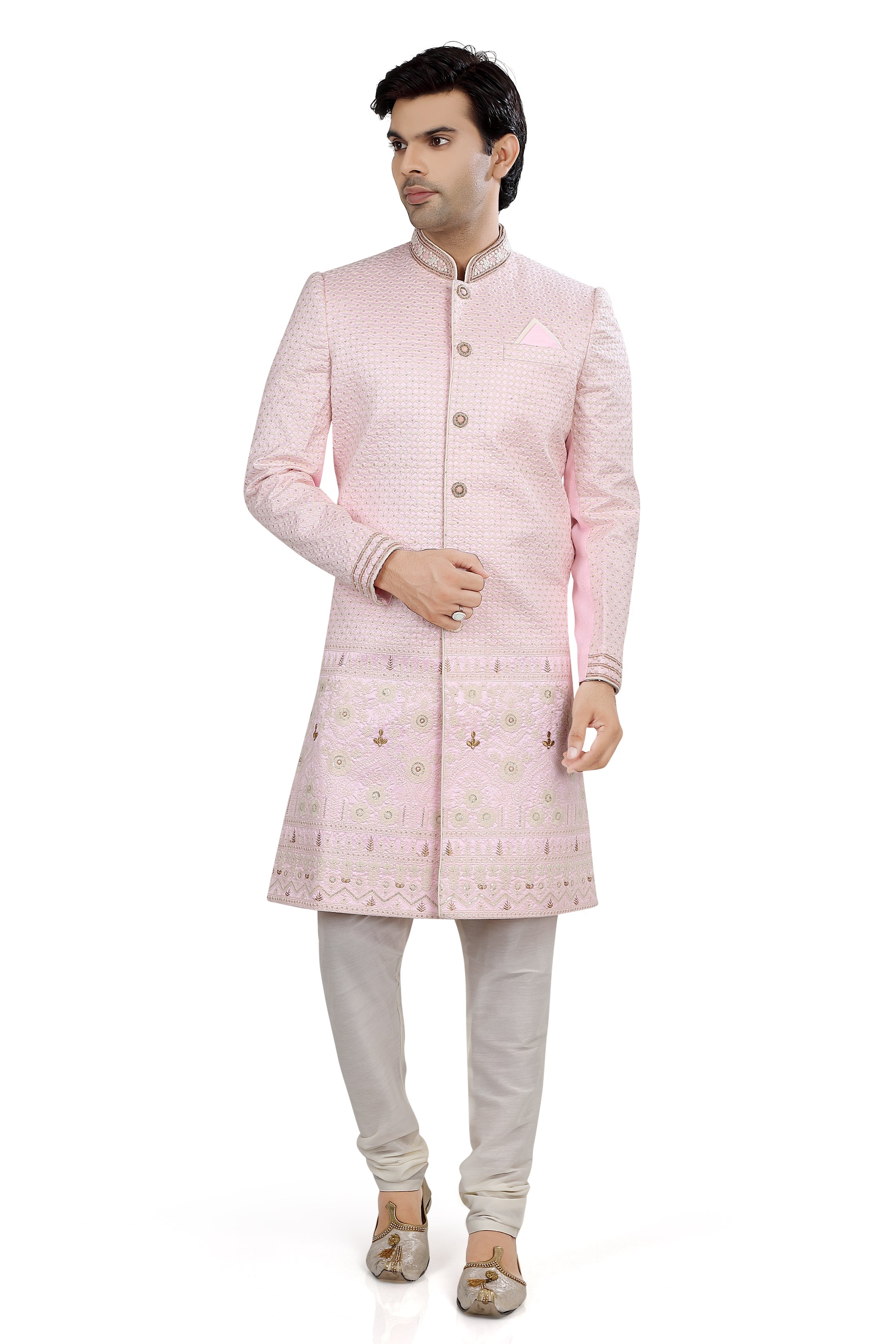 Light Pink Lucknowi Sherwani  D NO.  LC-D-7