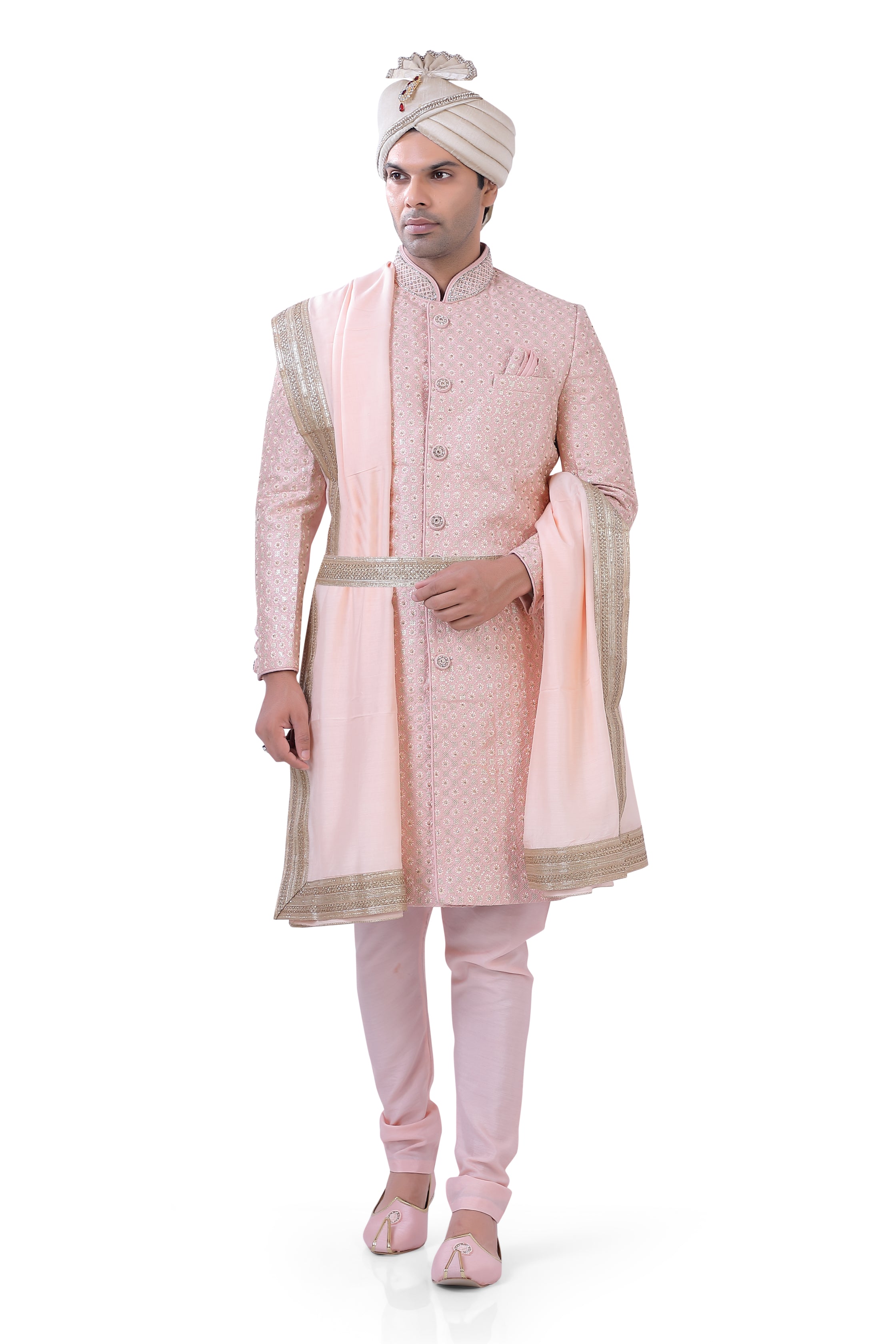 Blush Pink Silk Sherwani  D NO.  SU-HW-16