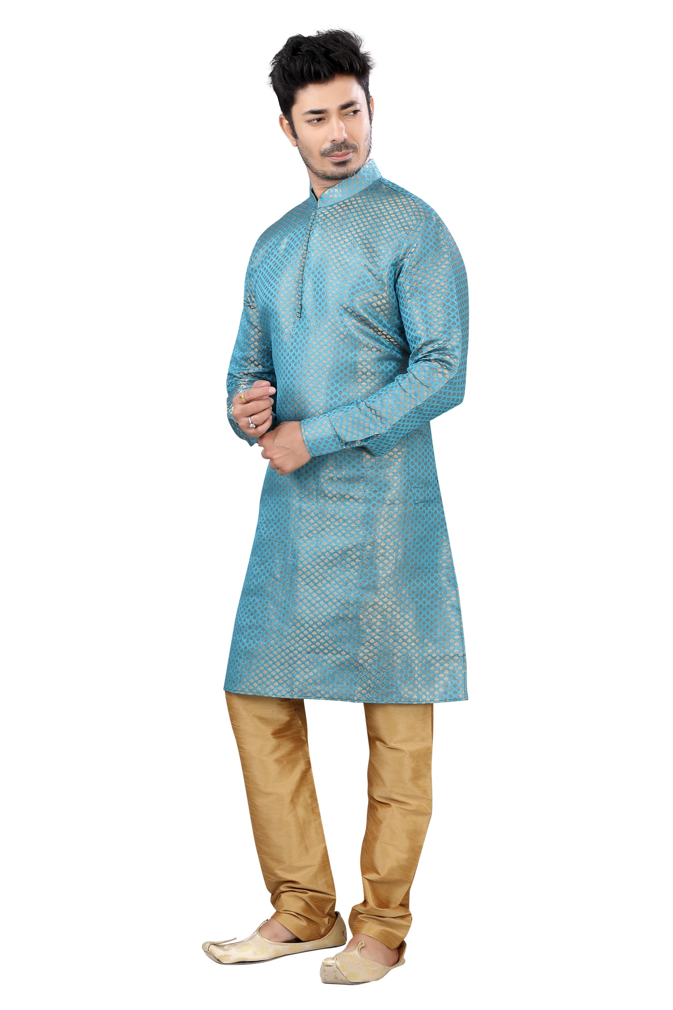Banarasi Butti Kurta pajama set in Light Blue